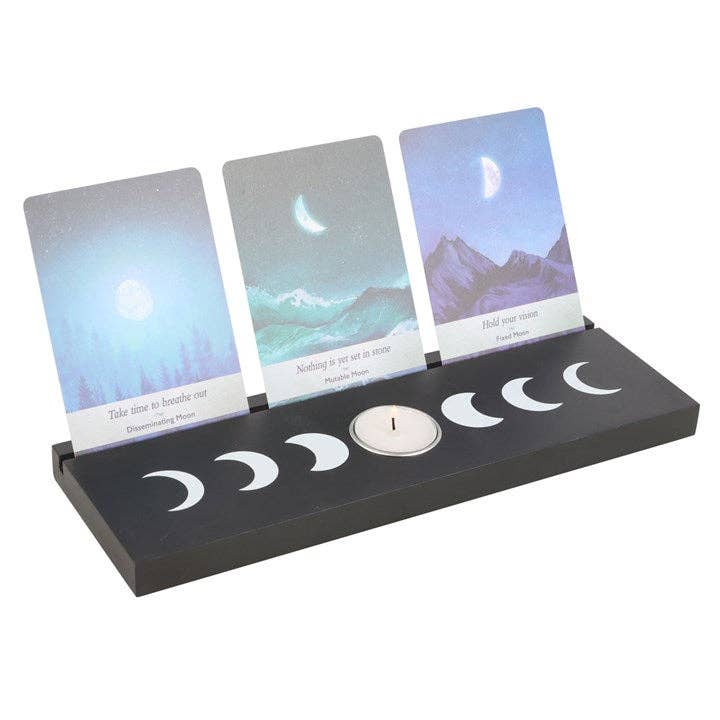 Black Moon Phase Tarot Kort Og telysholder