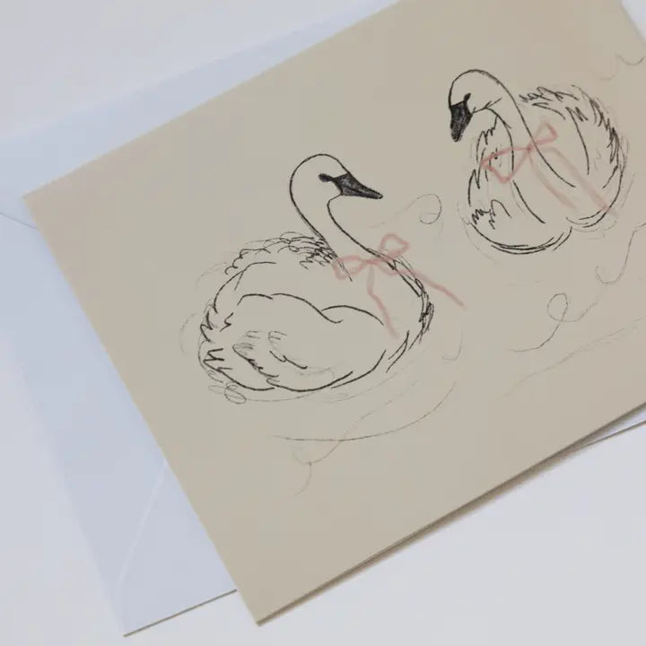 Swan Kort Med Konvolutt
