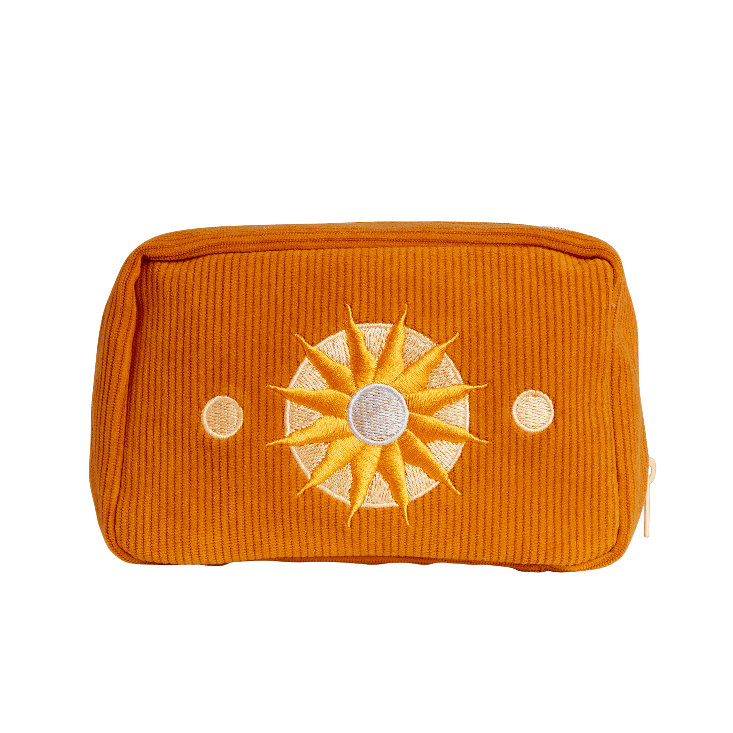 Corduroy Makeup Bag Burnt Orange Sun