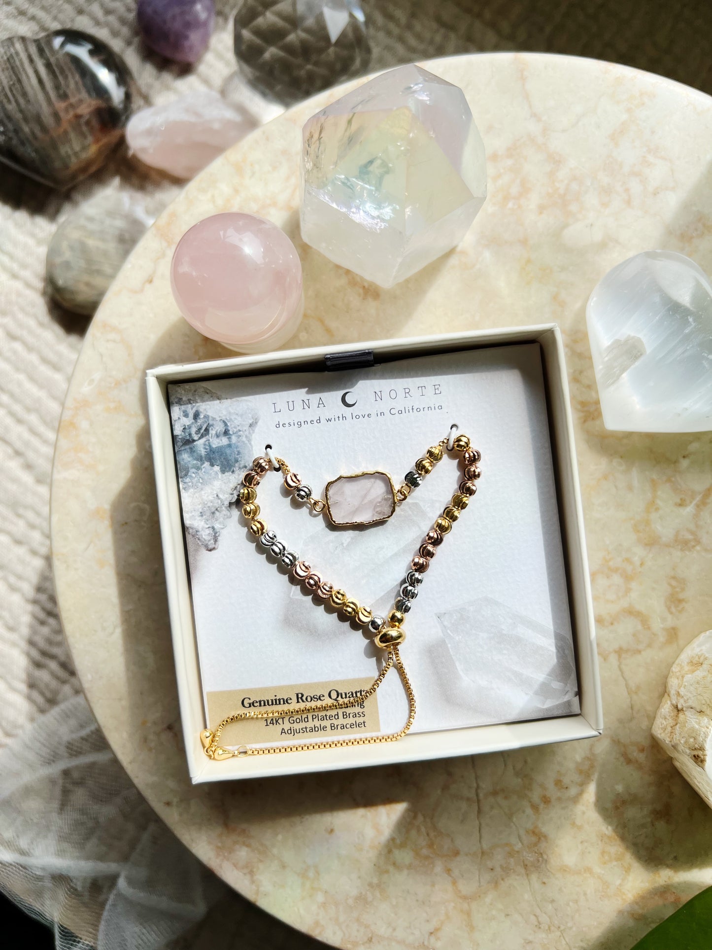 Eterno Amore Gemma Justerbart Armbånd - Rosenkvarts
