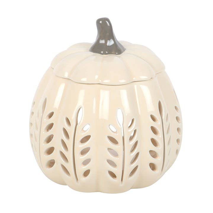 Cream Autumn Leaf Cut Out Pumpkin Olje og Wax Melt Brenner