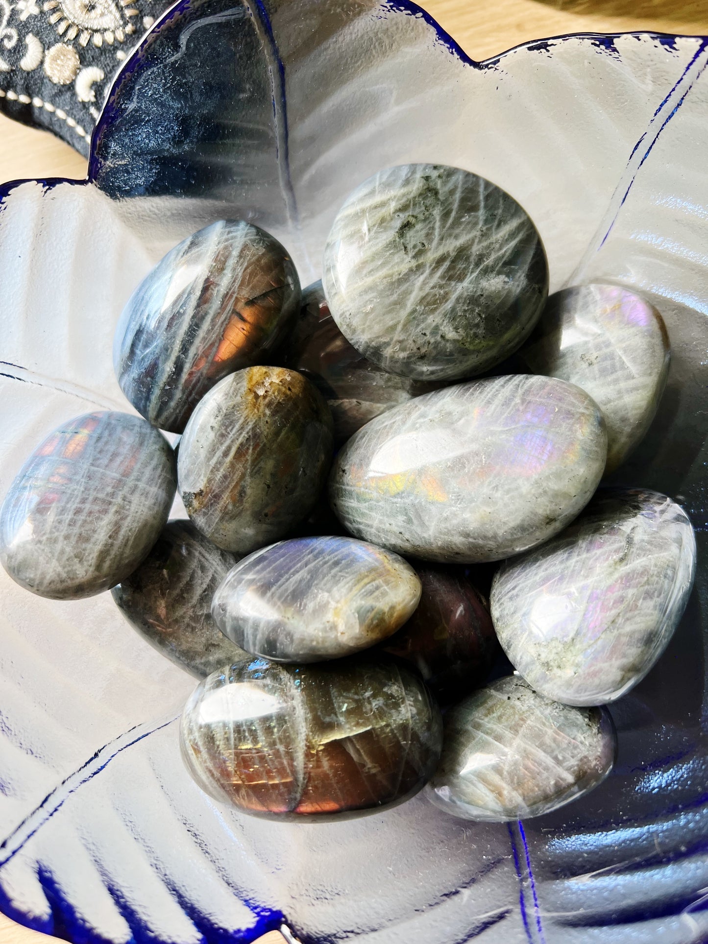 Sunset Labradoritt Palm Stone Krystall