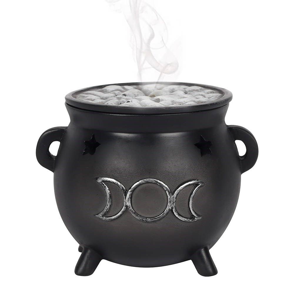 Gothic Triple Moon Cauldron Røkelseskjegleholder