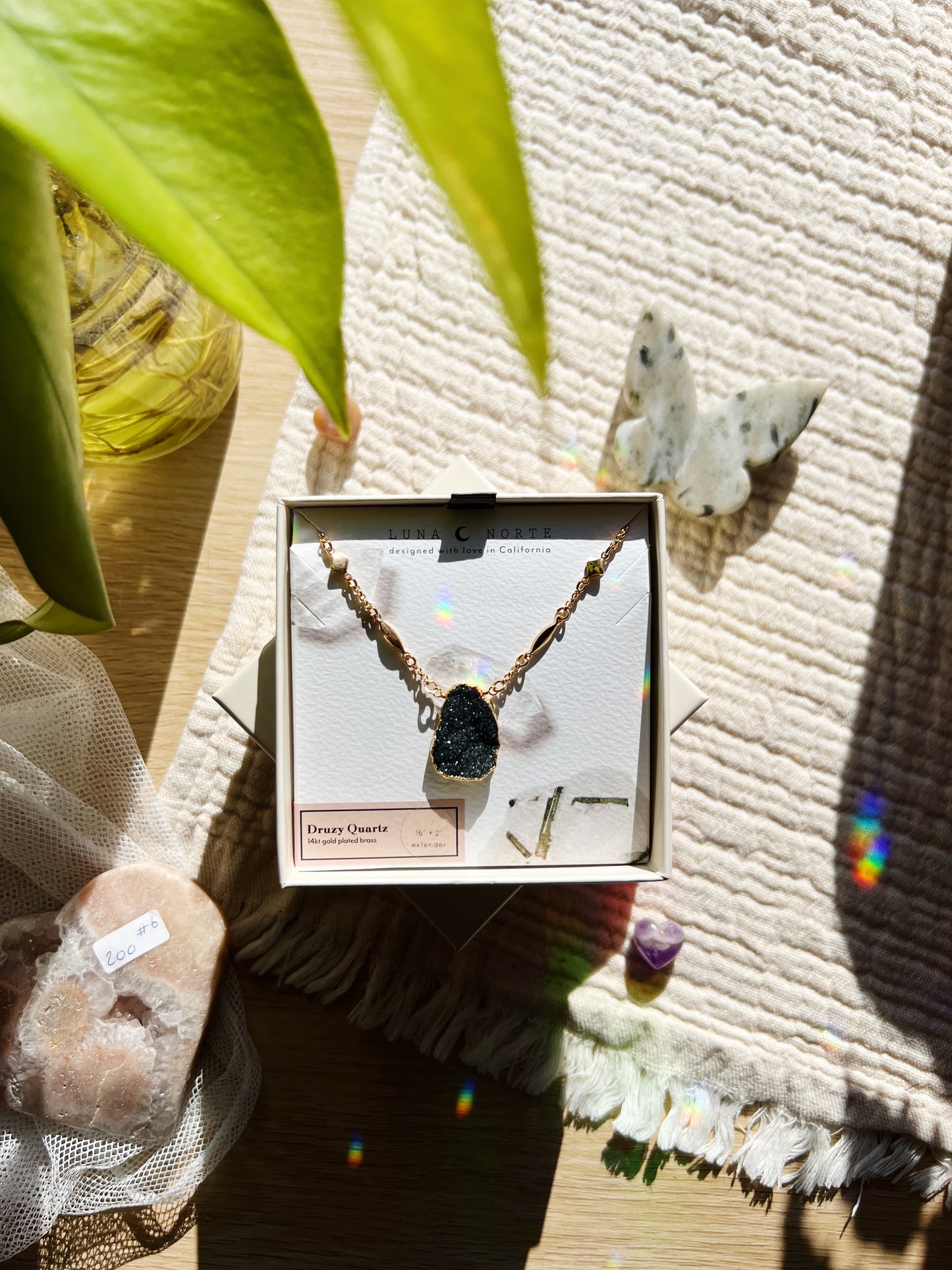 Star, Stone, & Soul Gemstone Halskjede - Black Druzy