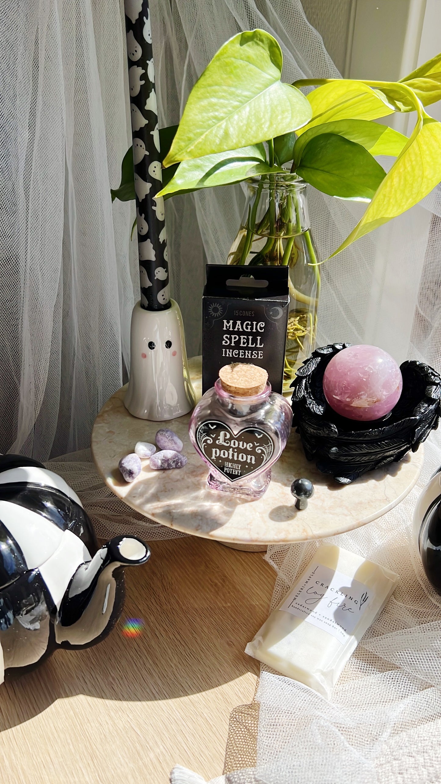 Love Potion – glassflaske i hjerteform ( 4 x 6 x 8 cm)