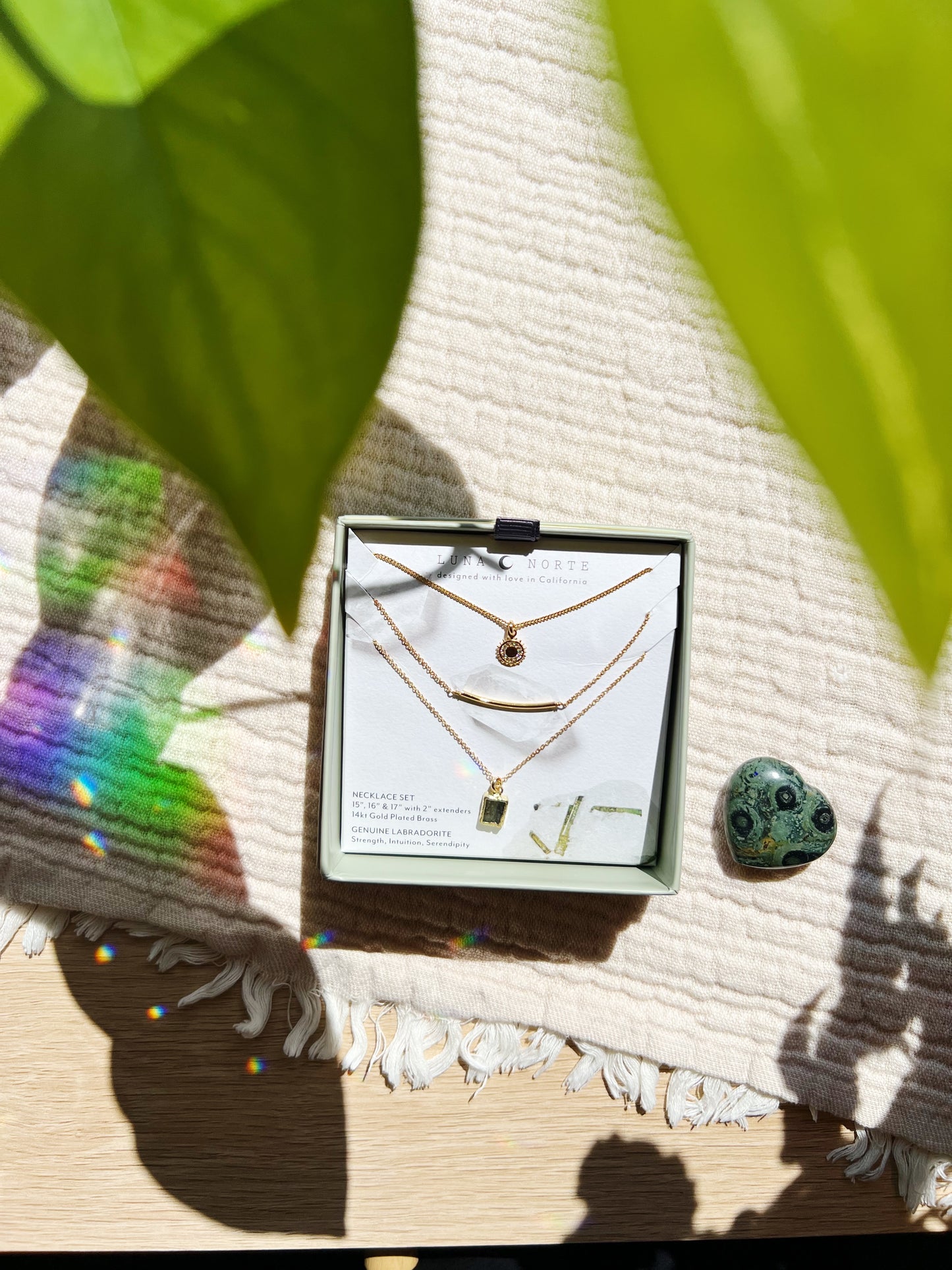 Sun Tan Layered Labradorite Halskjede sett