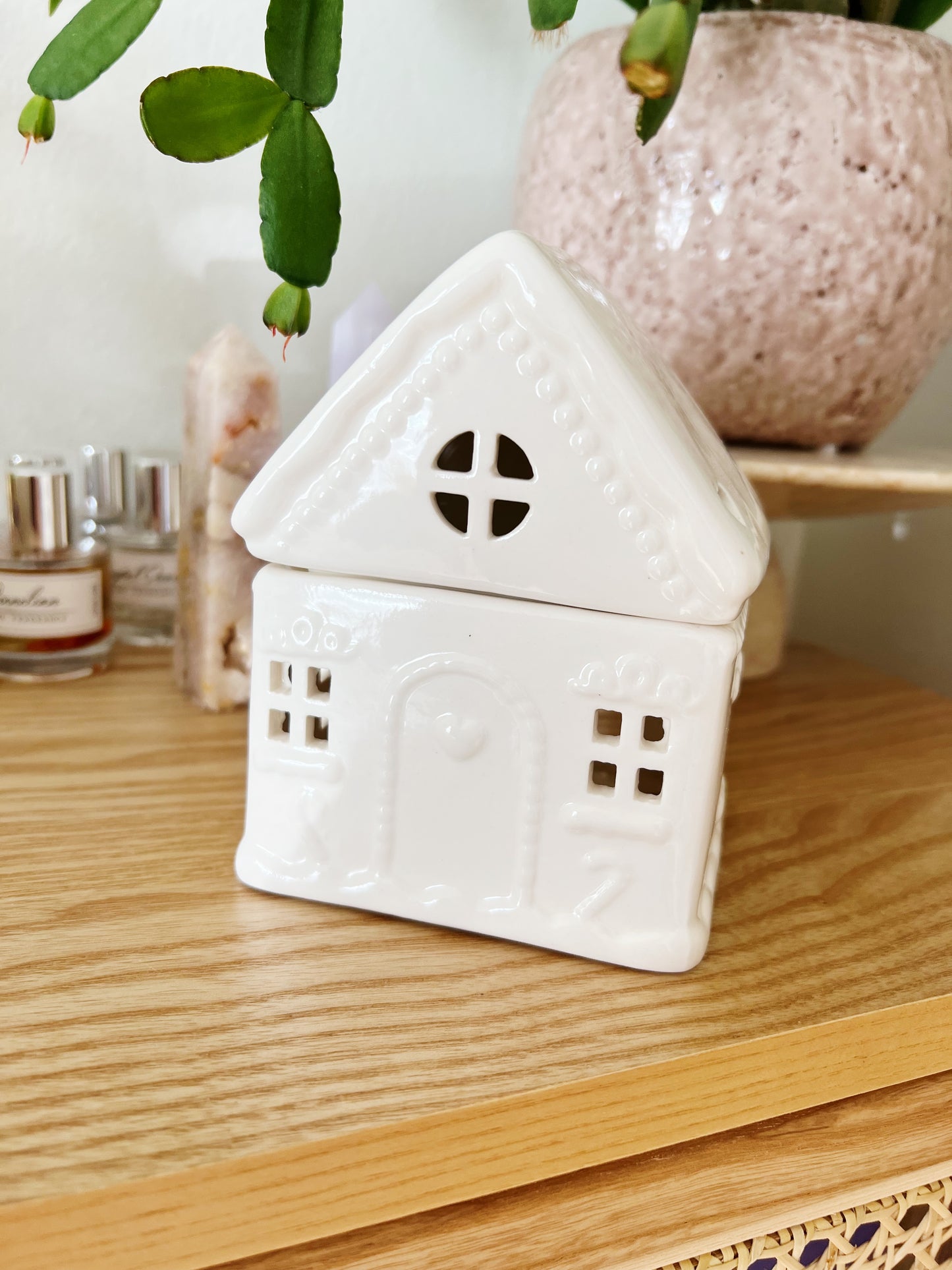Hvit Pepperkake Hus Til Duft Oljer og Wax Melts