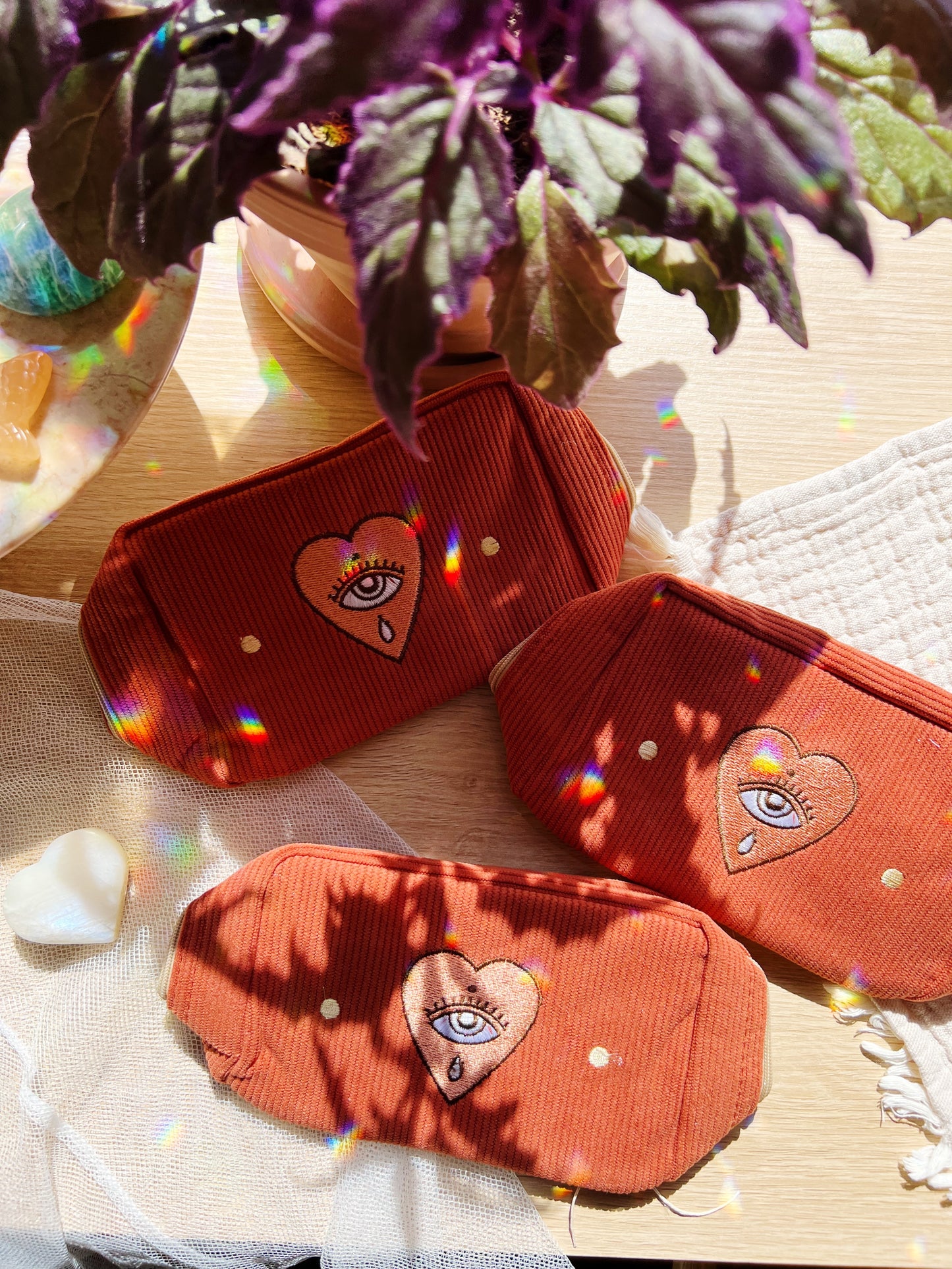 Corduroy Makeup Bag Rust