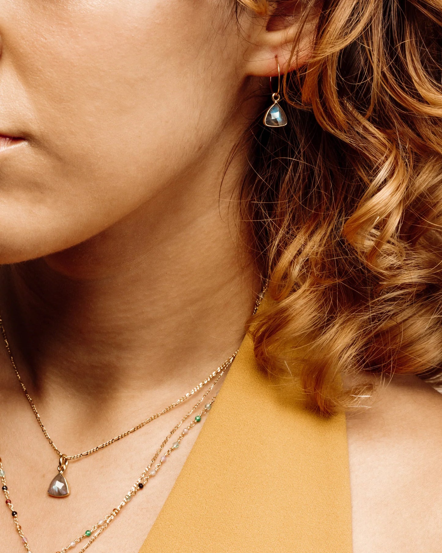 Bermuda Triangle Dainty Collar Halskjede - Prasiolite