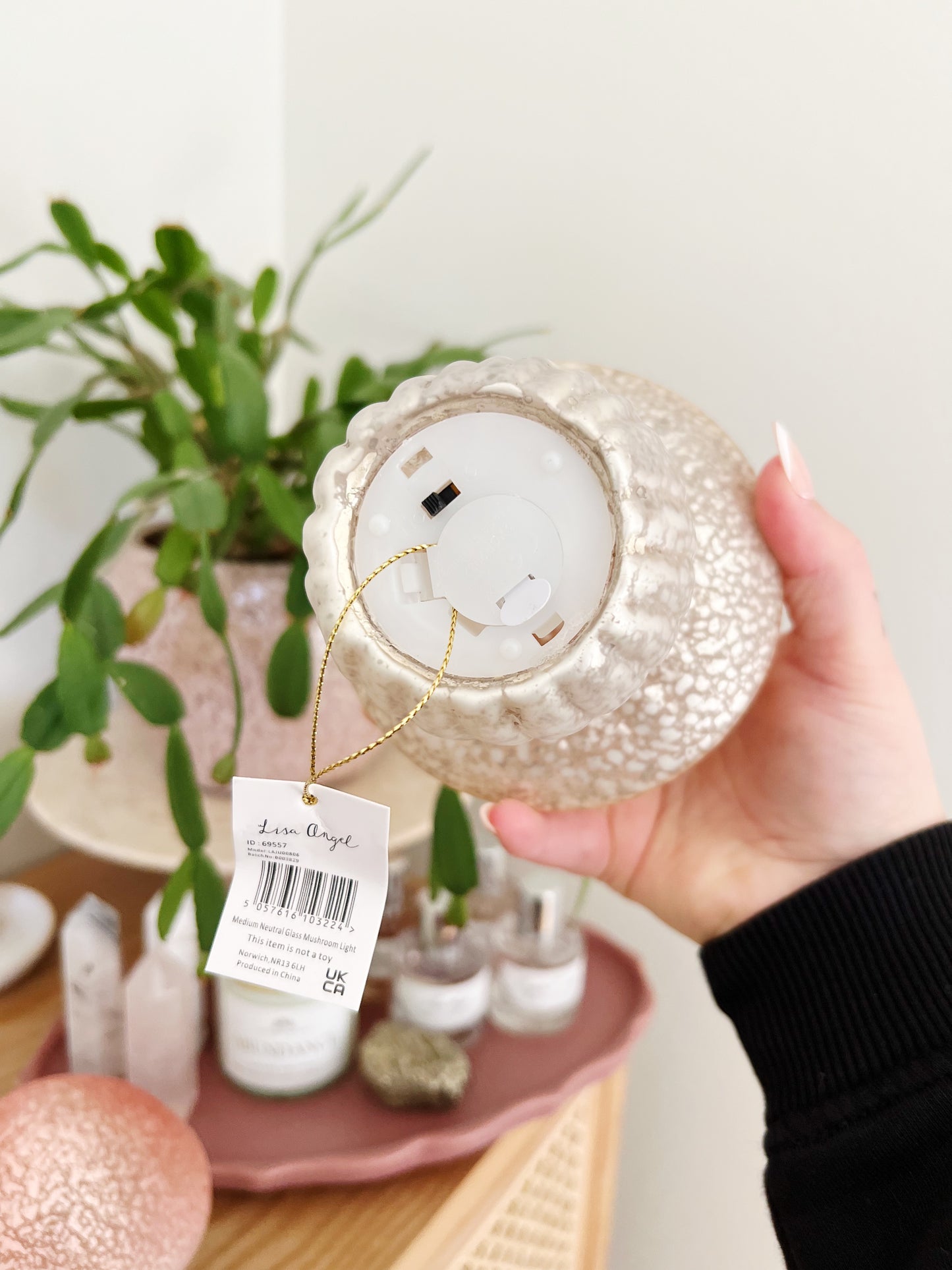 Liten Rosa Glasssopplampe