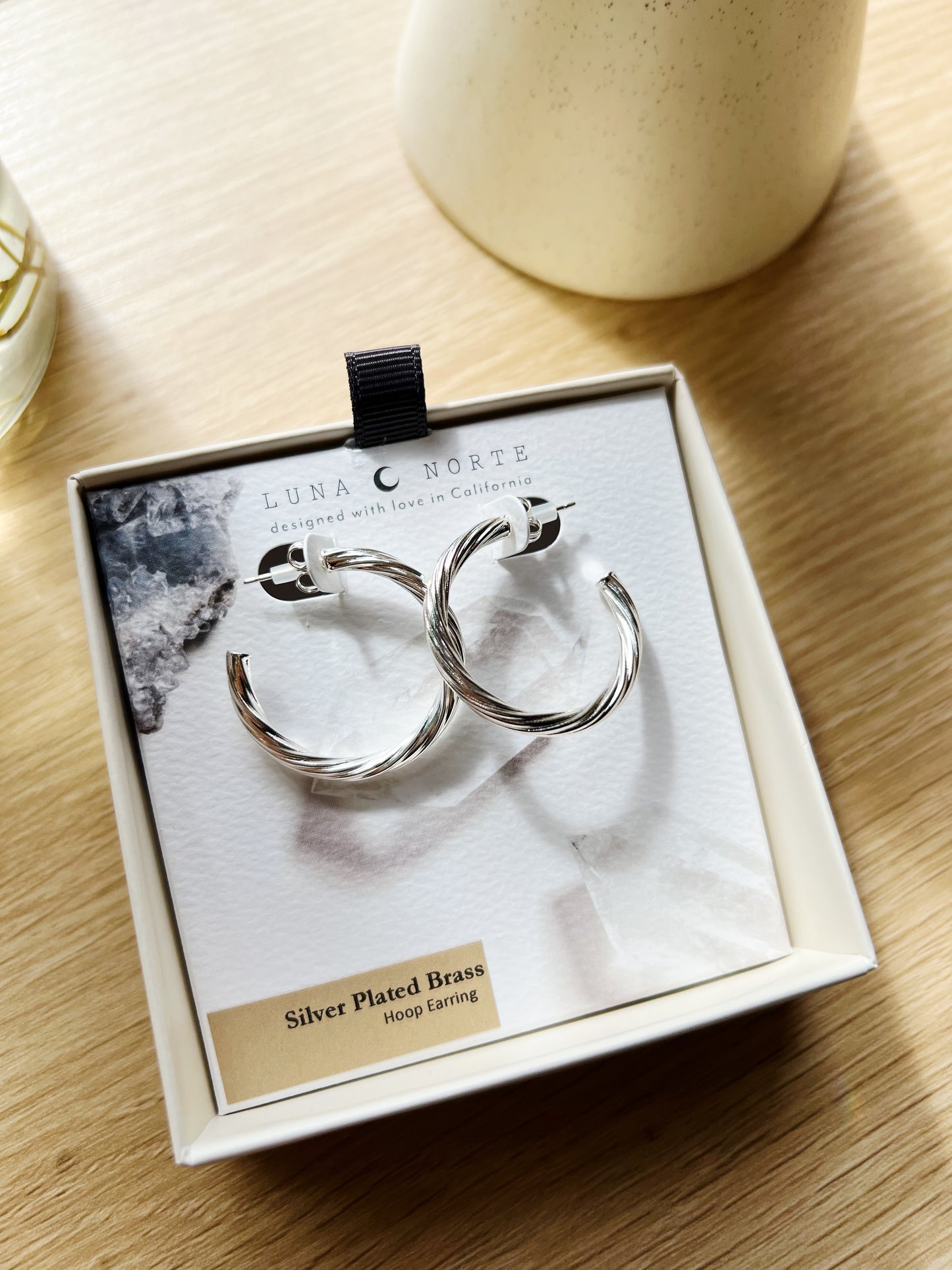 Helix Twisted Hoop Øreringer Sølv