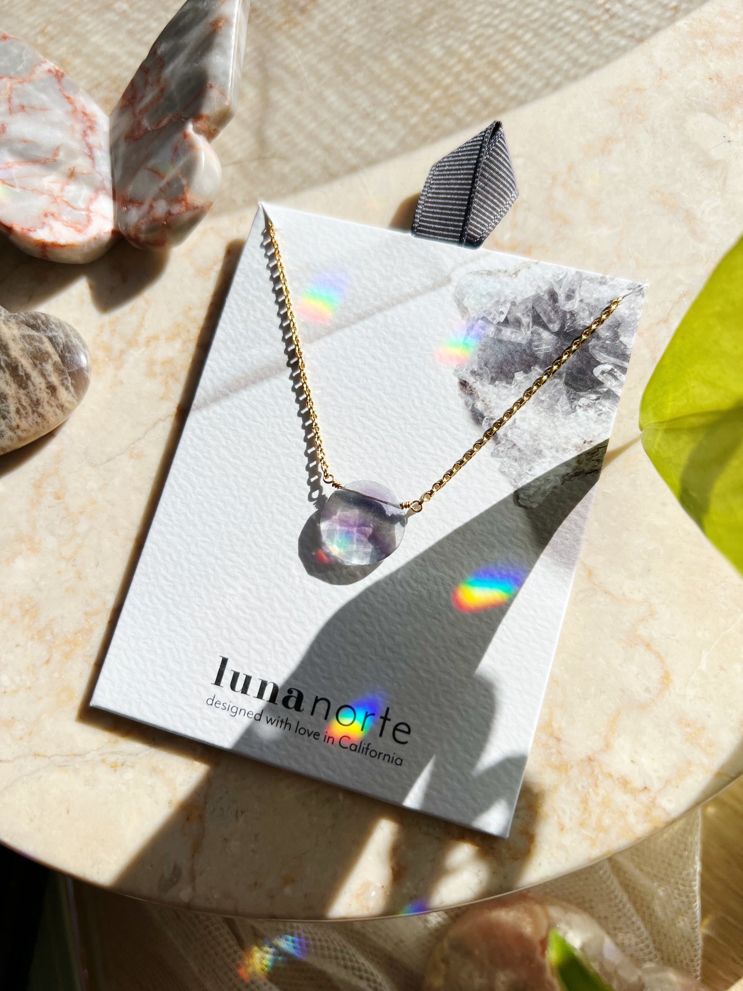 Gem in the Moon Gemstone Halskjede - Fluorite