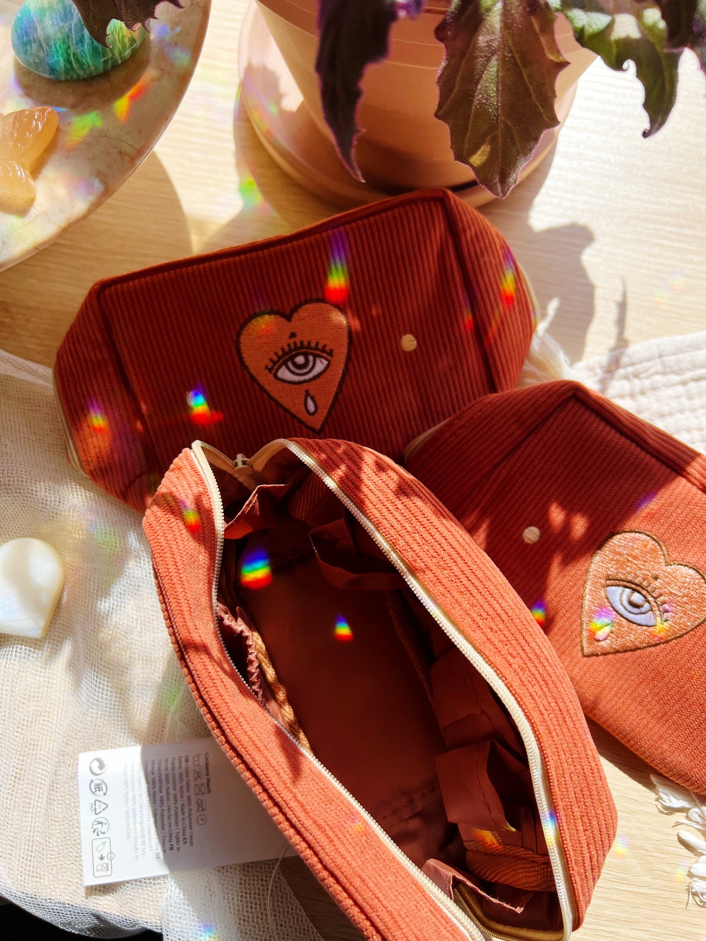 Corduroy Makeup Bag Rust