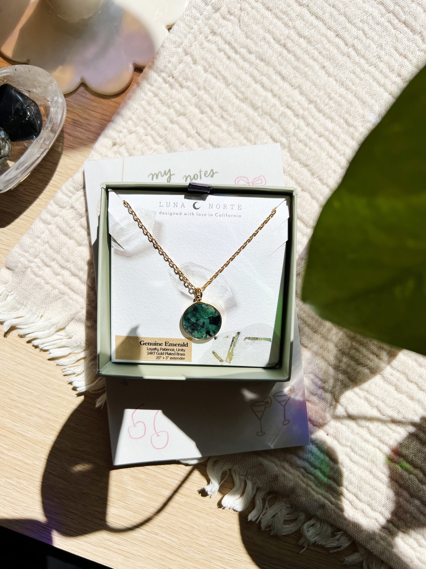 Afterglow Mini Medallion Halskjede - Emerald