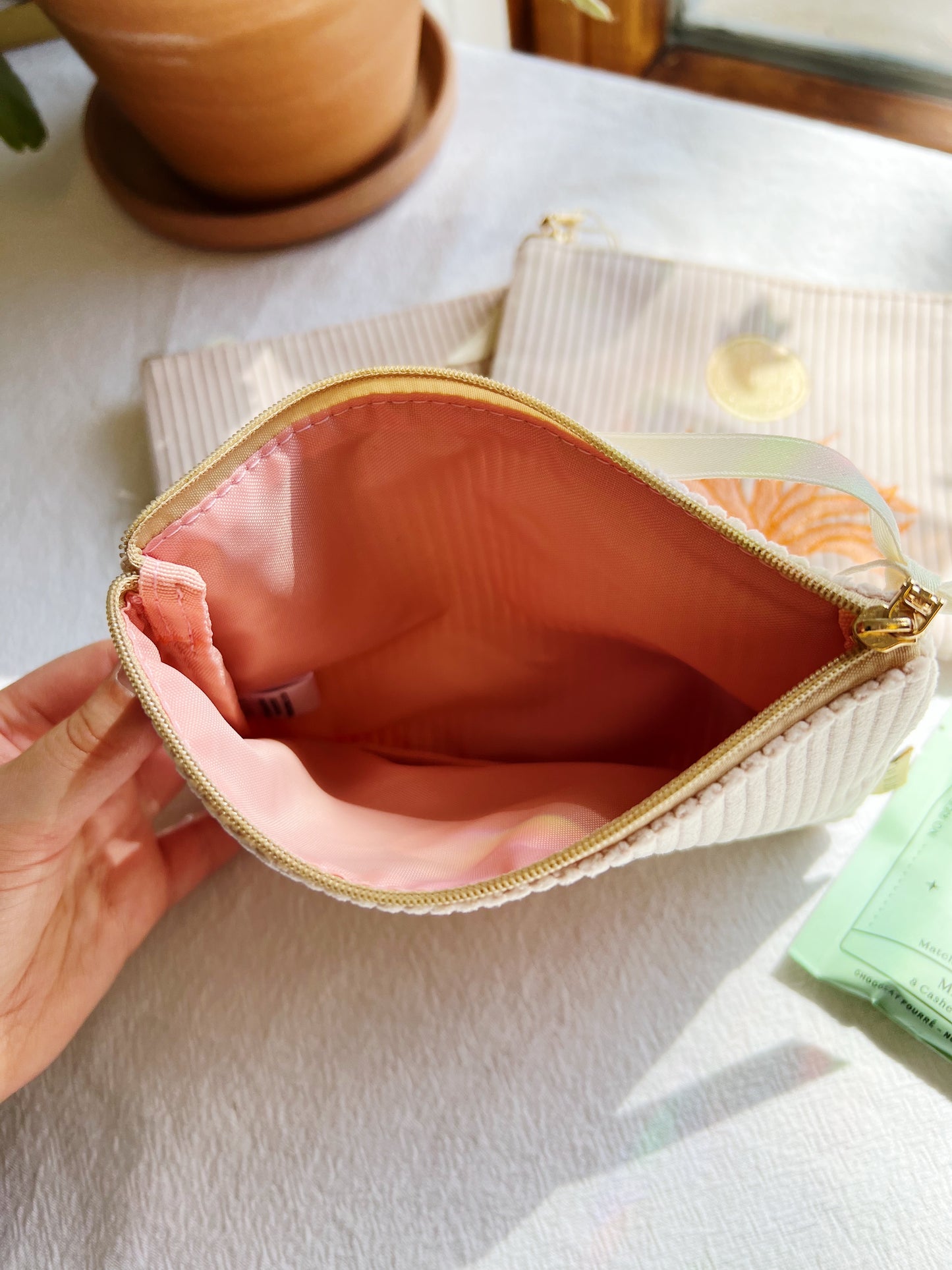 Corduroy Pouch Pale Pink