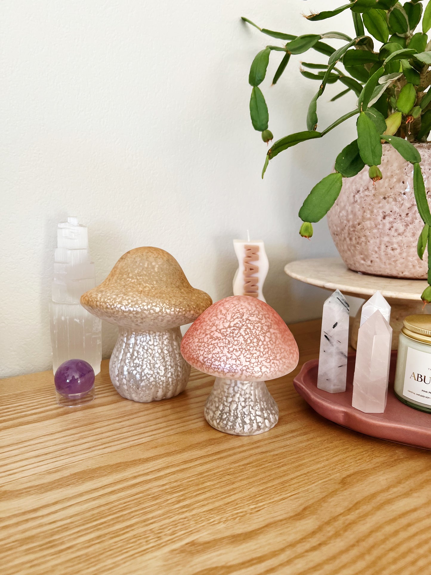 Liten Rosa Glasssopplampe