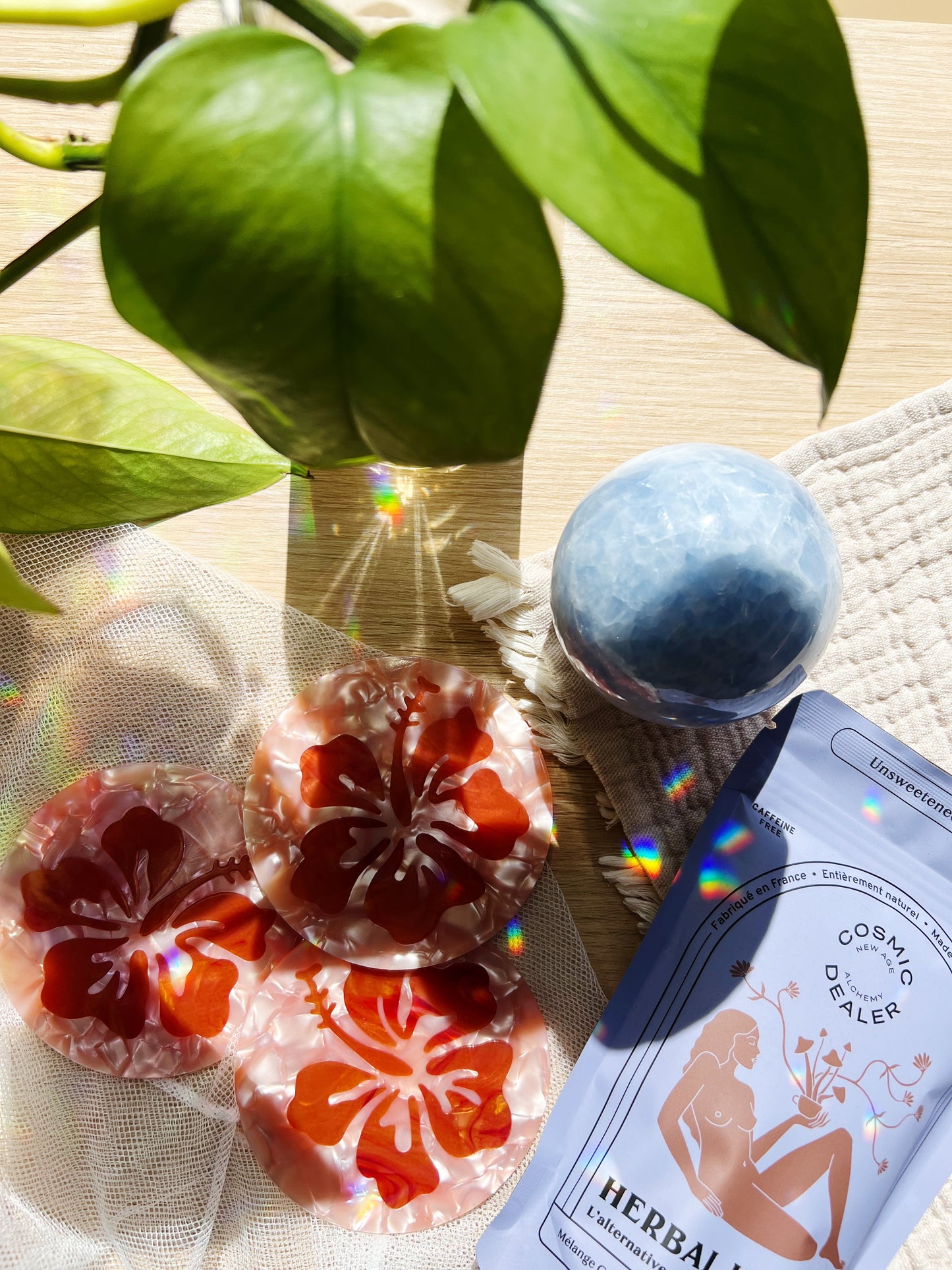 Hibiscus Acetate Coaster