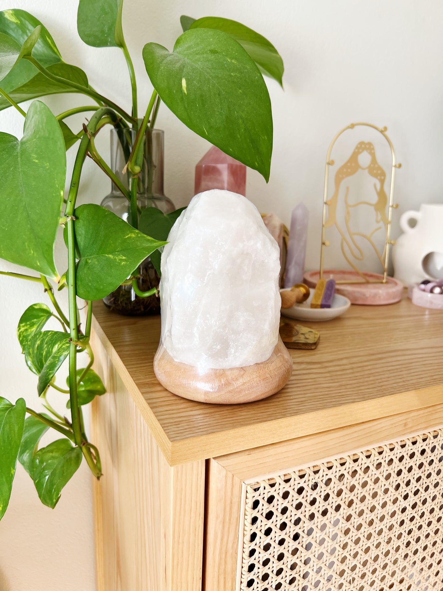 Hvit Usb-fargeskiftende Himalaya Saltlampe