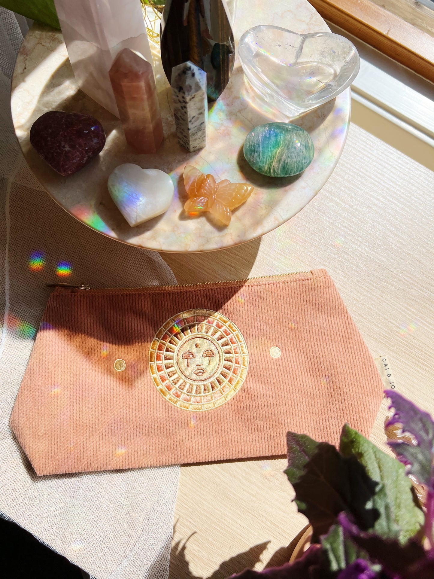 Medium Corduroy Pouch Dusty Pink Sun