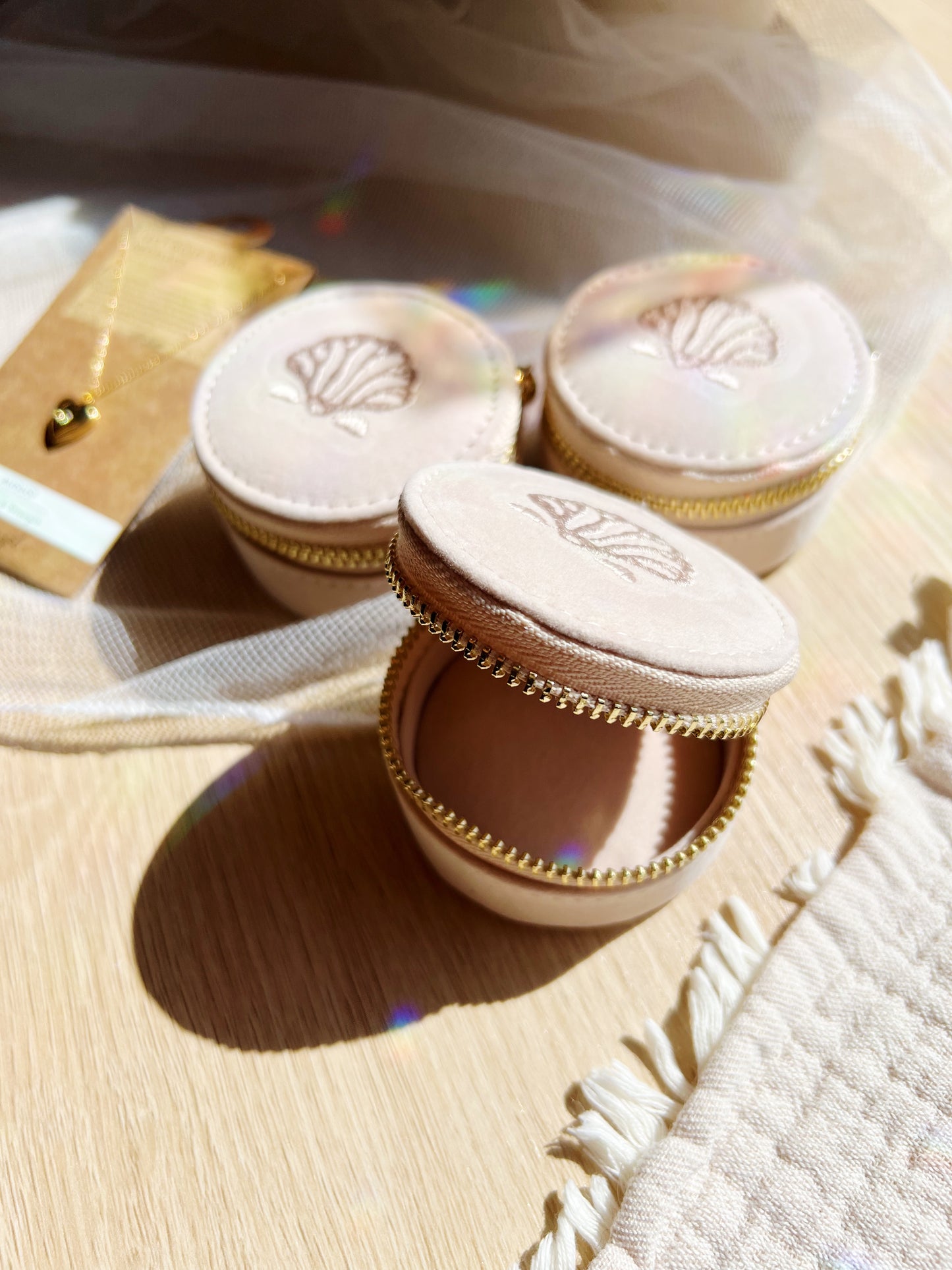 Mini Travel Smykkeskrin Shell Cream