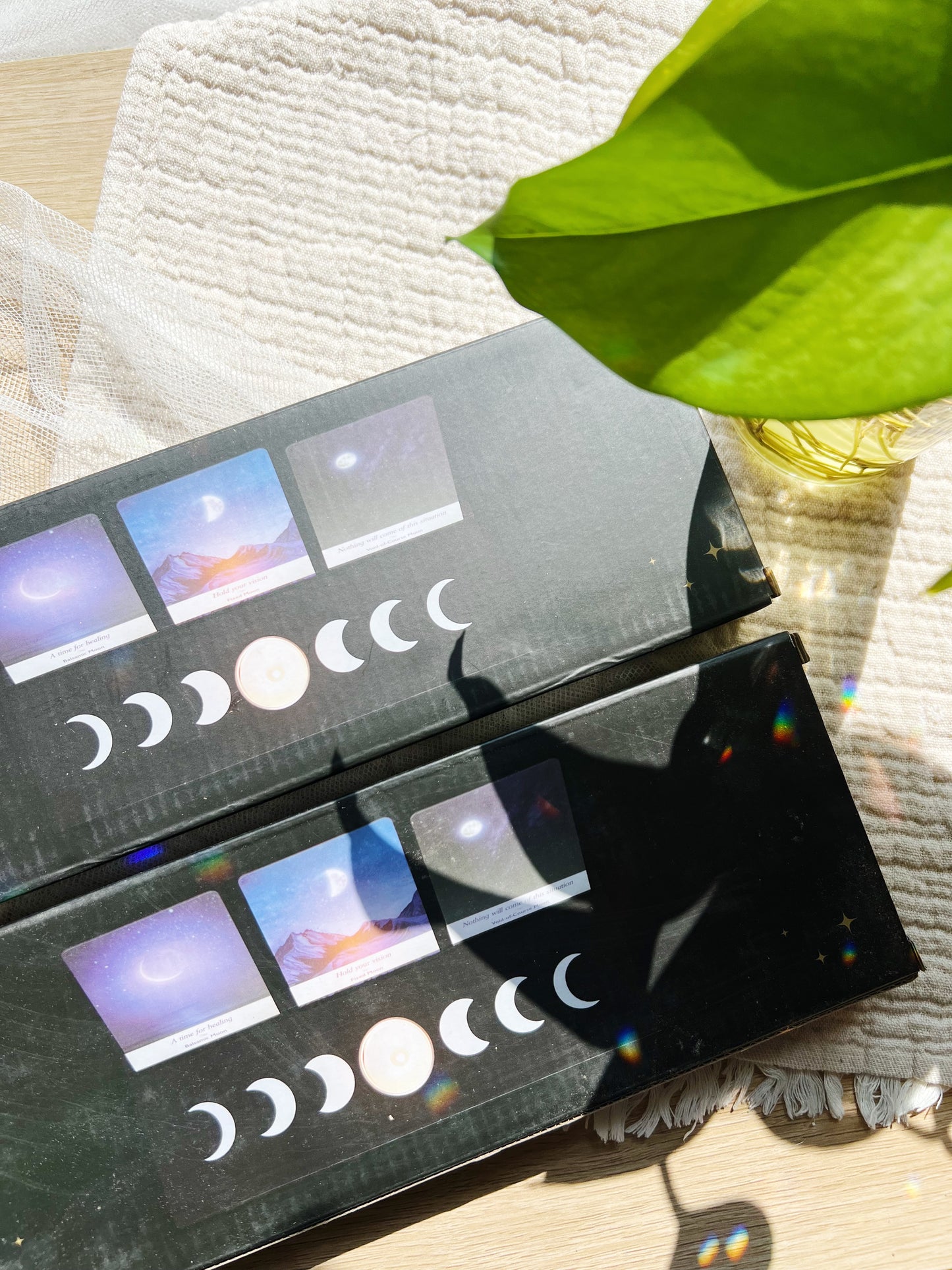 Black Moon Phase Tarot Kort Og telysholder