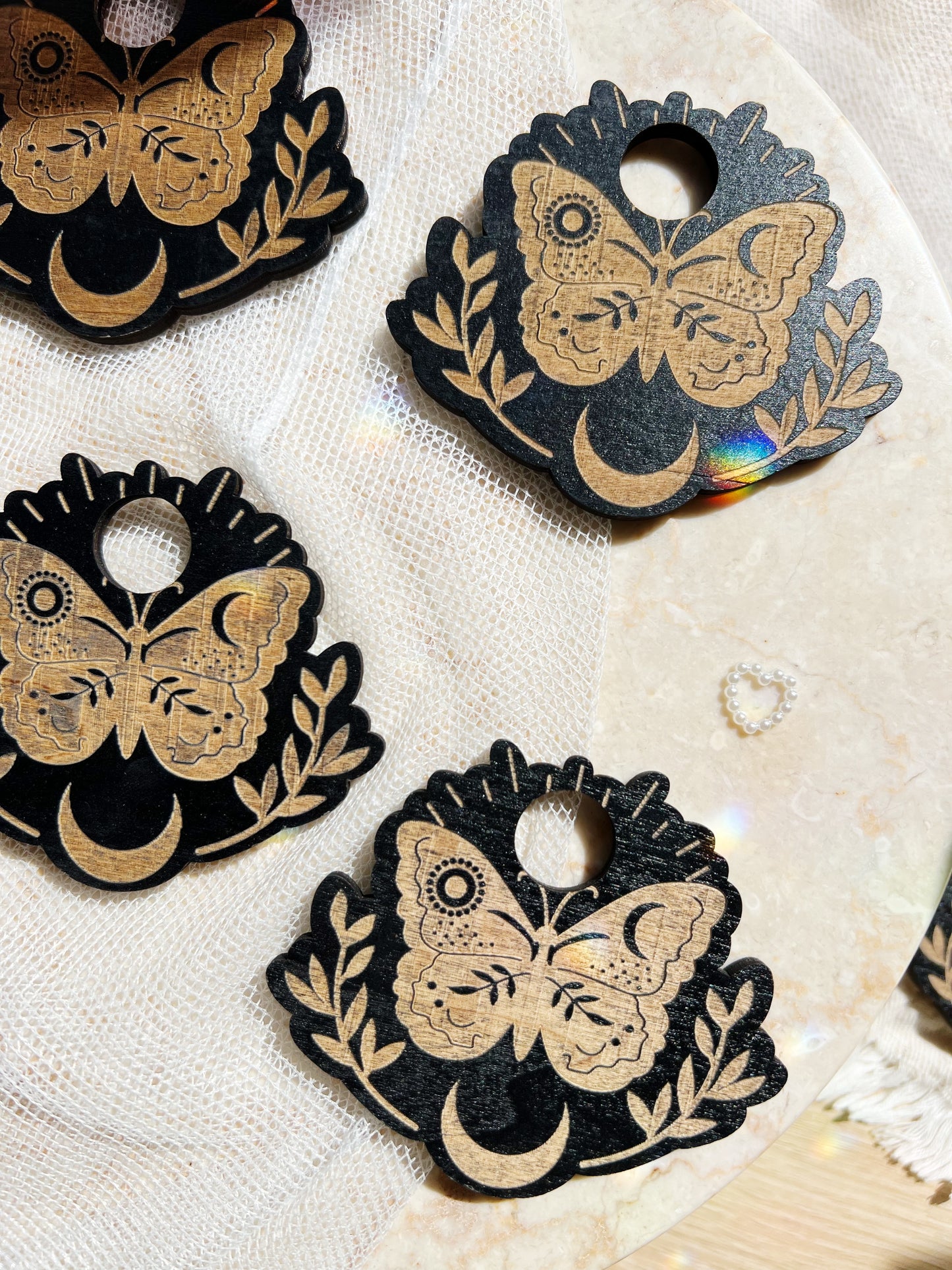 Krystallkuleholder – Butterfly & Moon