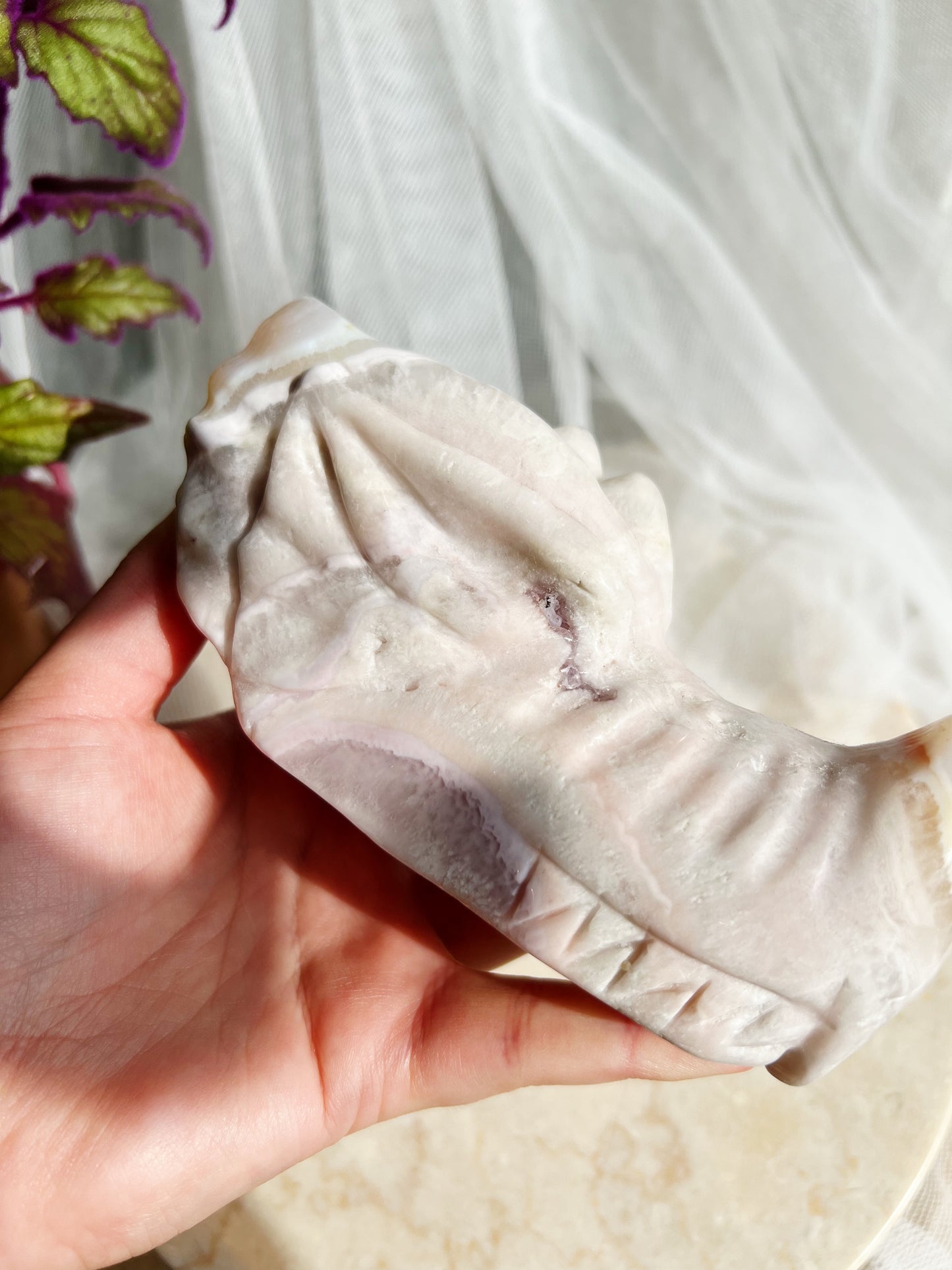 Rosa Ametyst Dragehode – 723g | 14x6x6cm