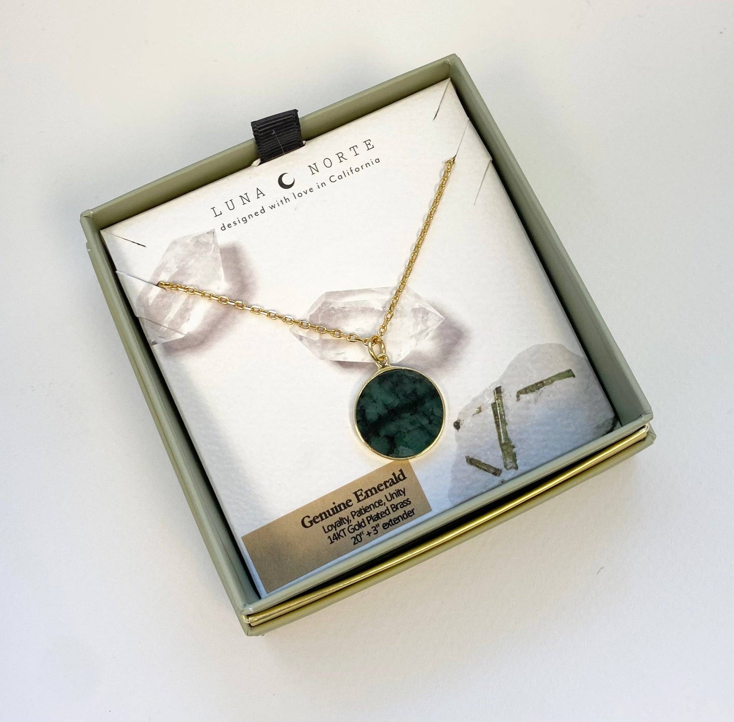 Afterglow Mini Medallion Halskjede - Emerald