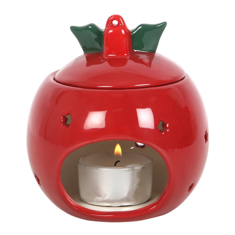 Rød Julekule olje/wax melt brenner