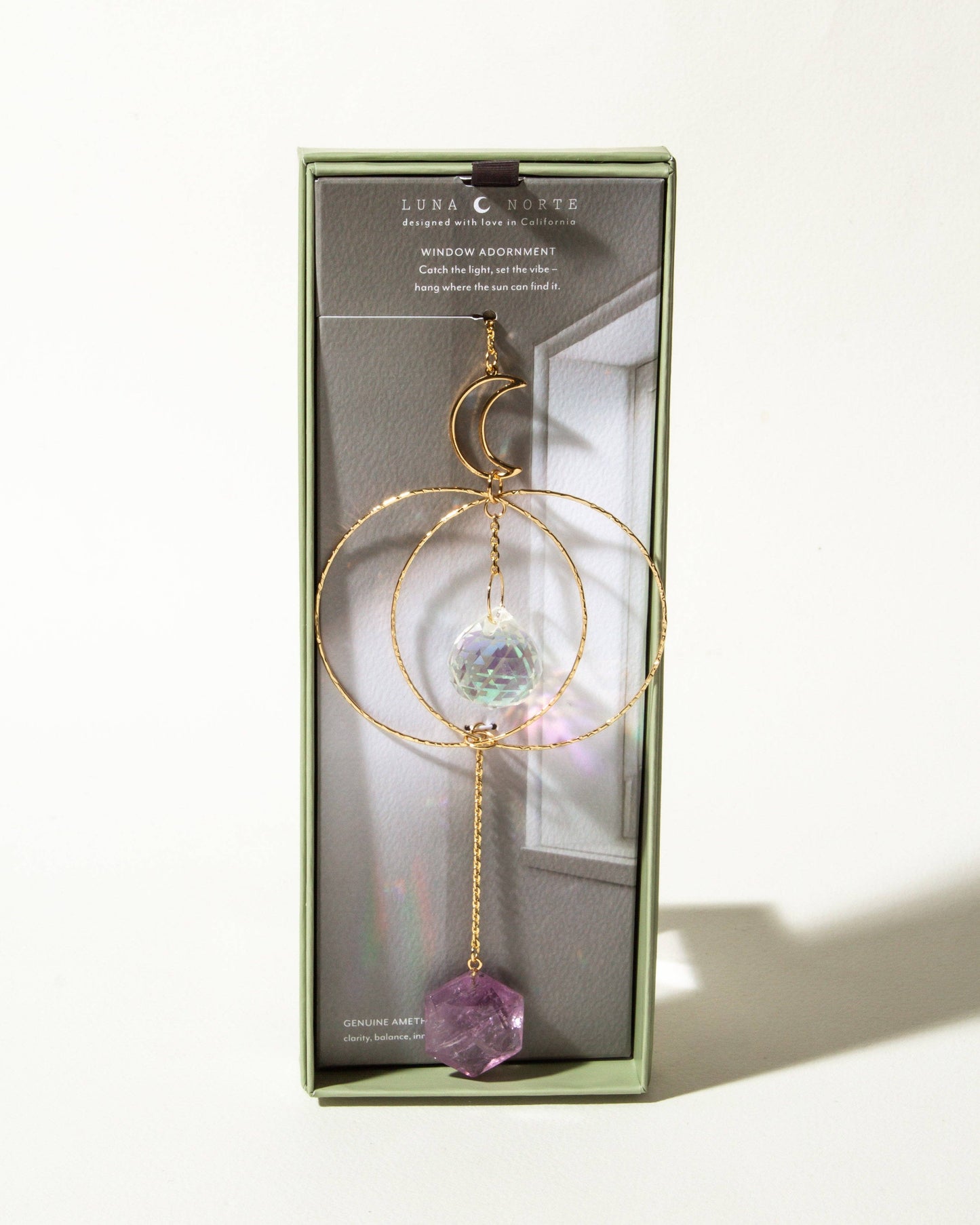 Golden Moon Ametyst Suncatcher
