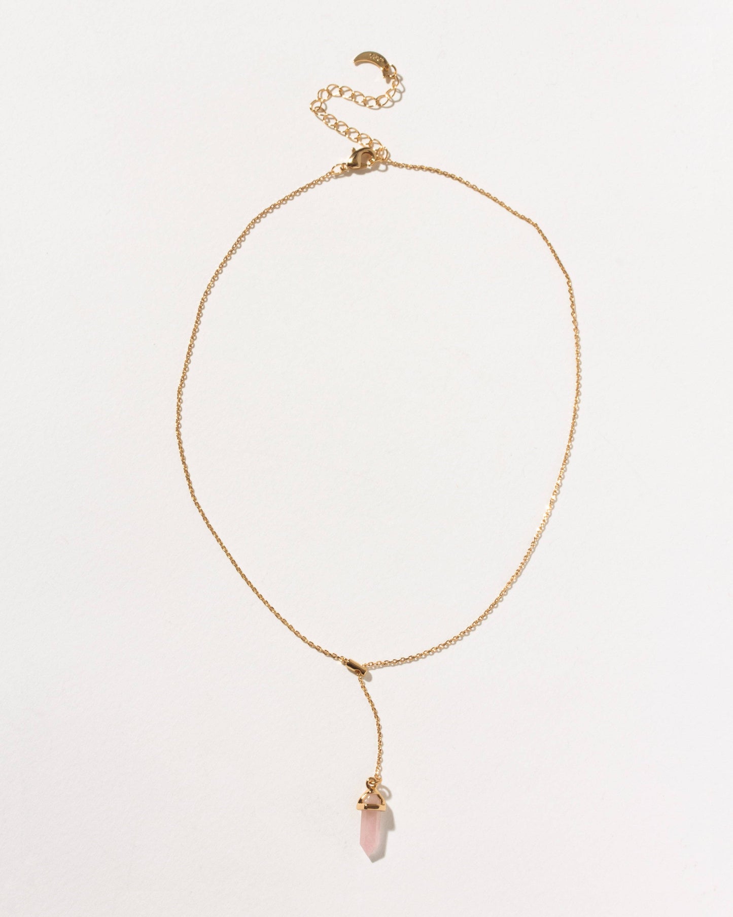 Prism Point Lariat Halskjede – Rosenkvarts