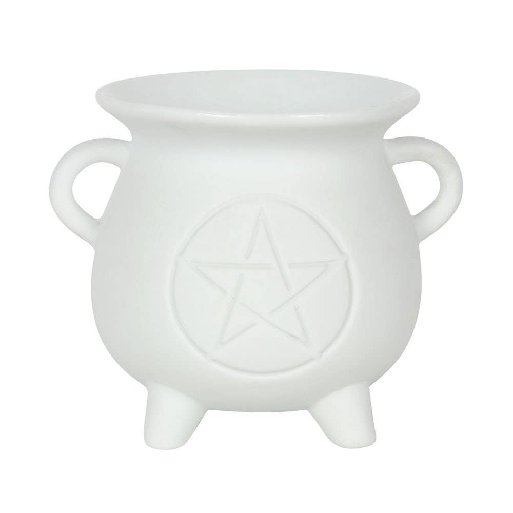 Hvit Pentagram Cauldron Olje/Wax melt brenner