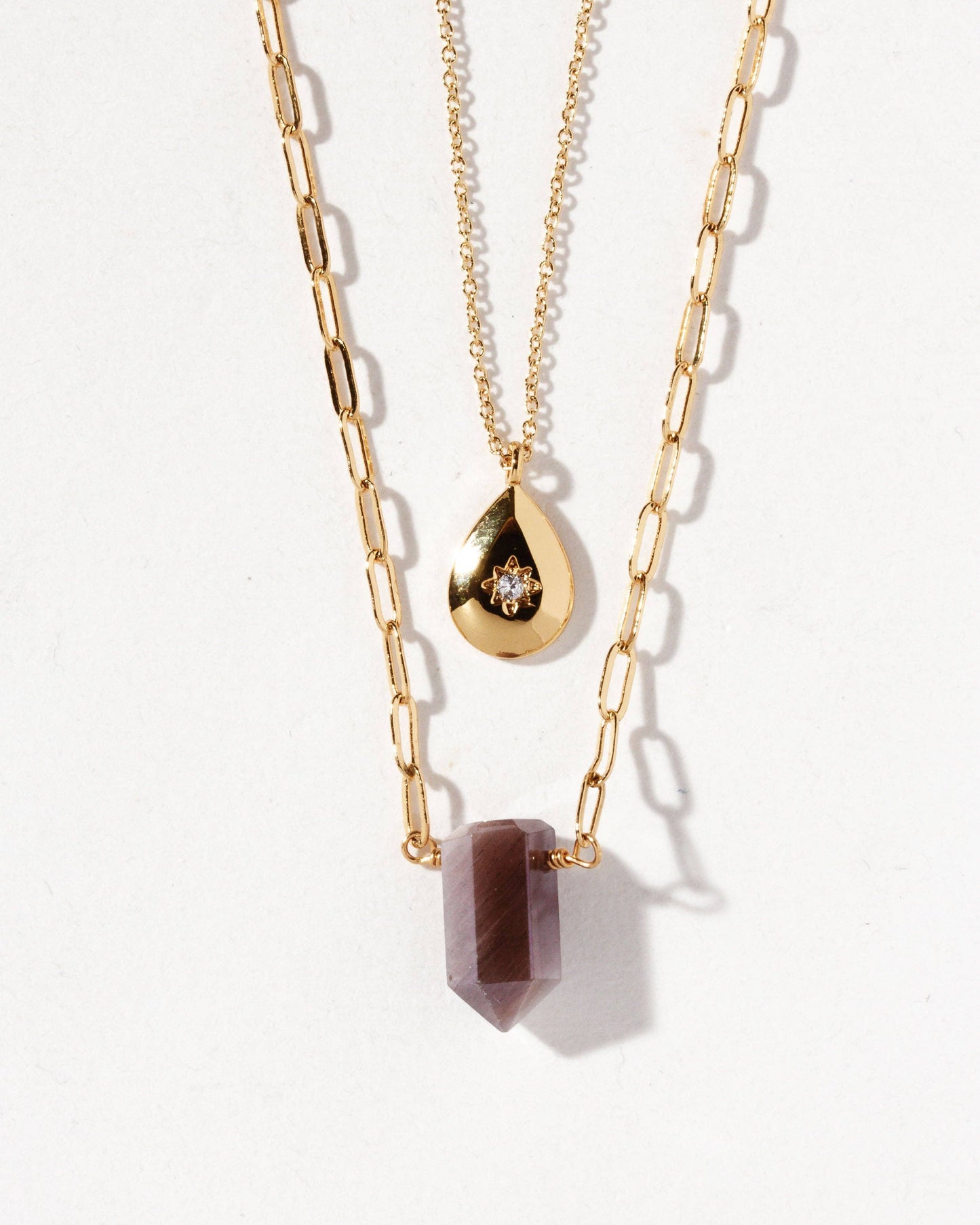 All-Day Drip Halskjede - Coffee Moonstone