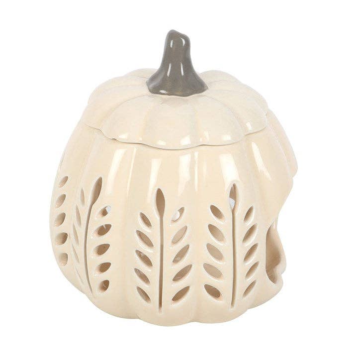 Cream Autumn Leaf Cut Out Pumpkin Olje og Wax Melt Brenner