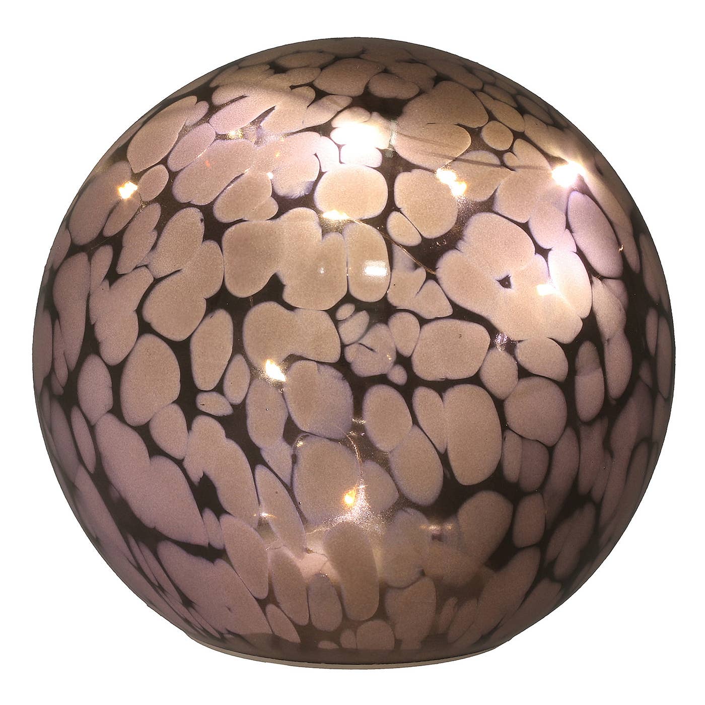 Håndblåst Led-kulelampe i glass – Grey