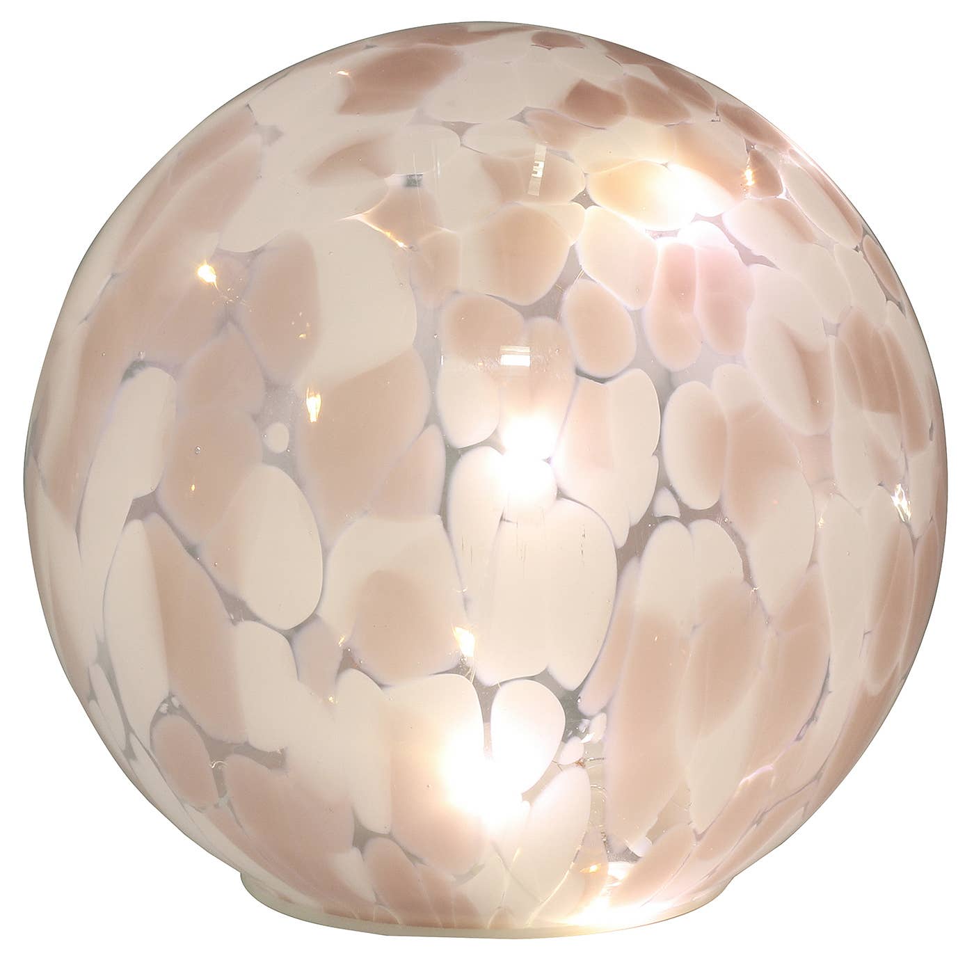 Håndblåst Led-kulelampe i glass – Pink