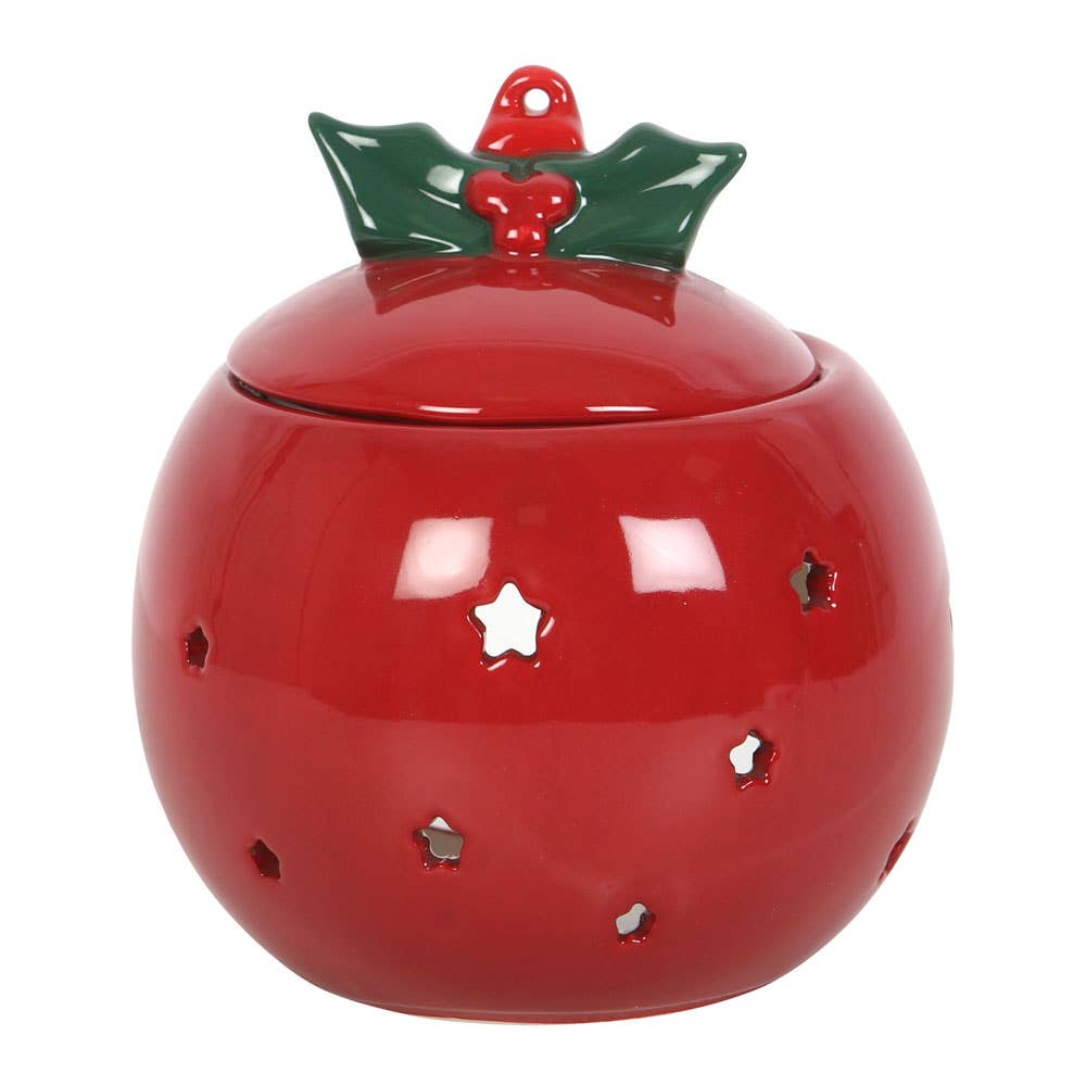 Rød Julekule olje/wax melt brenner