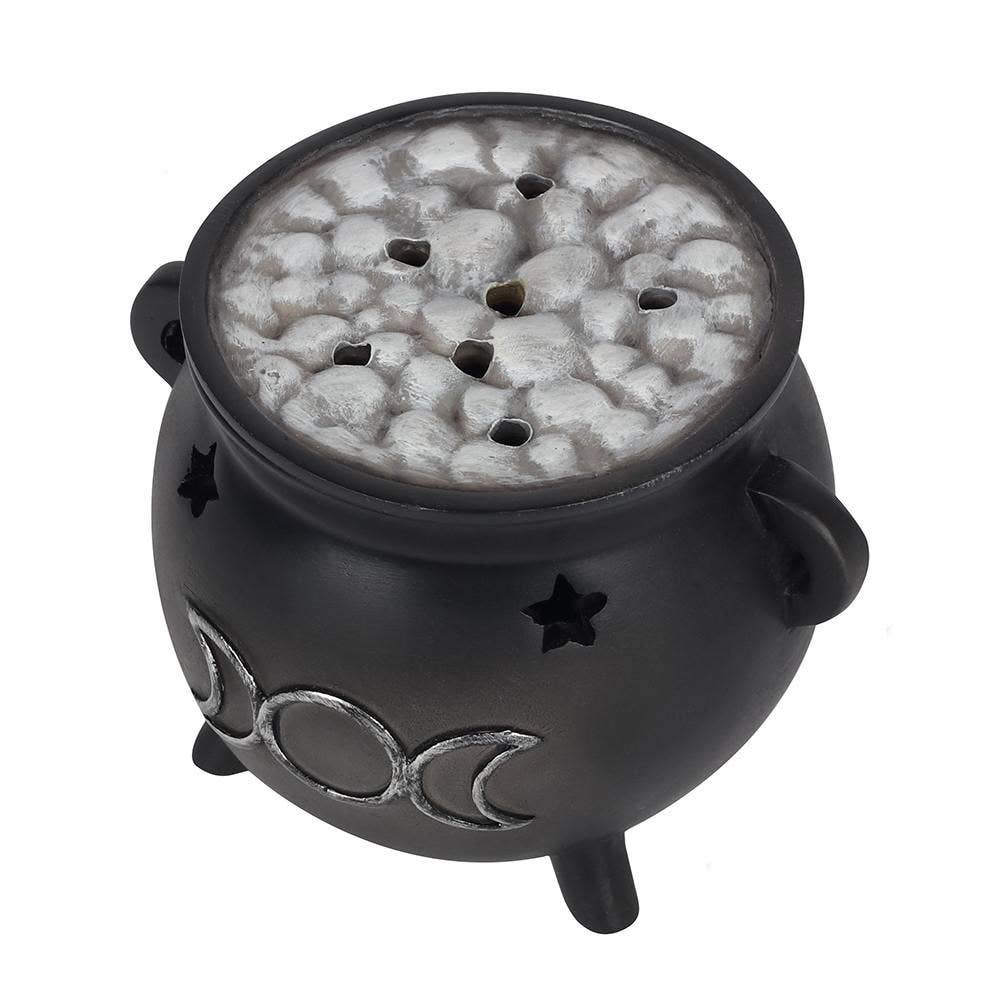 Gothic Triple Moon Cauldron Røkelseskjegleholder