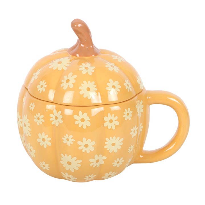 Gresskarkopp med blomster