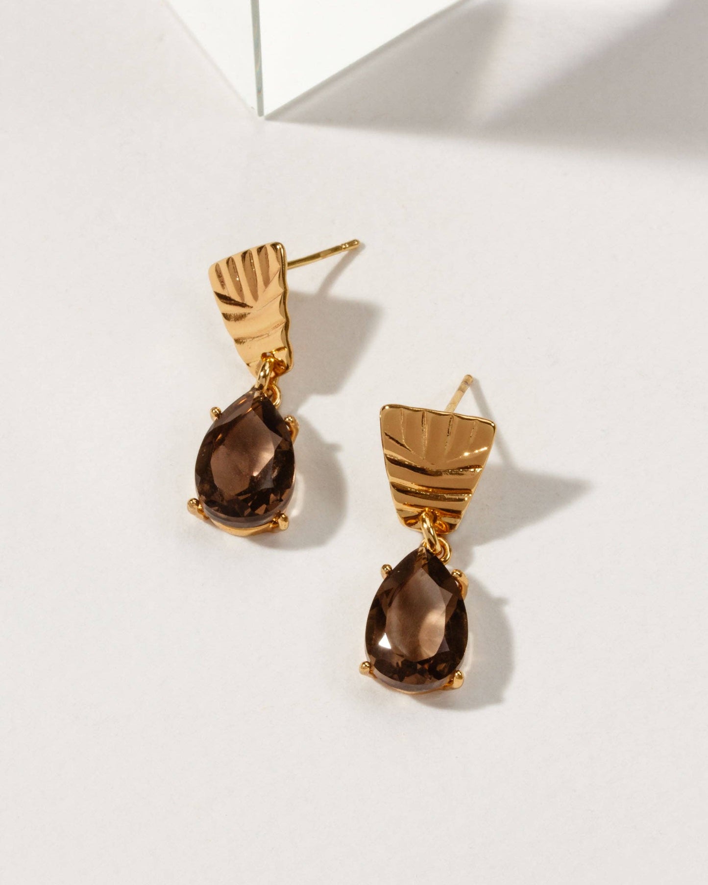 Exclamation Point Post Øredobber - Smoky Quartz