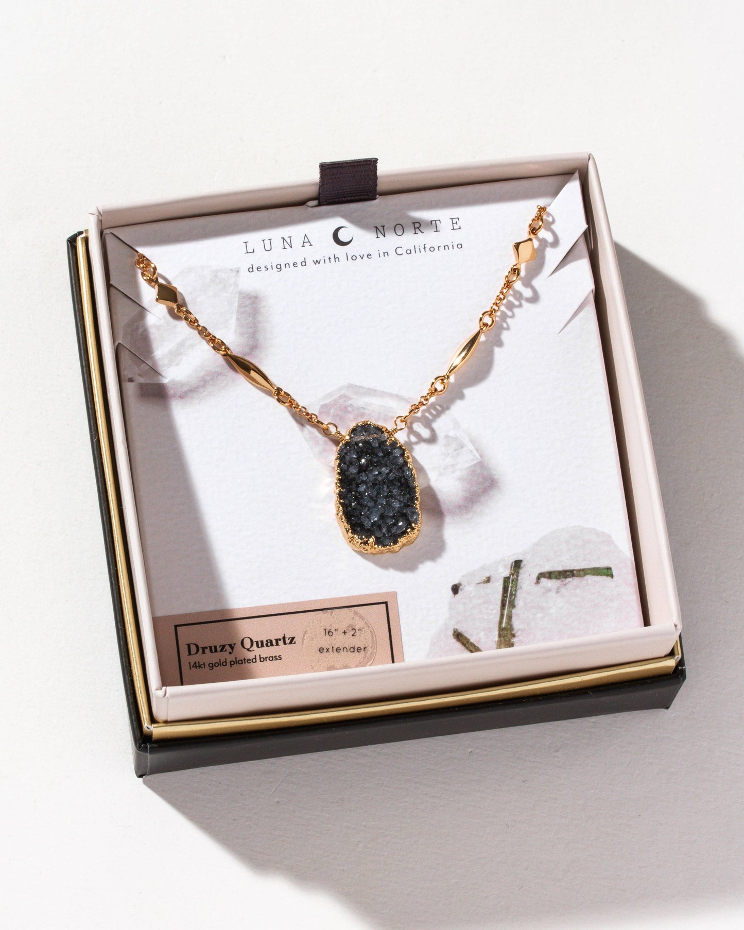 Star, Stone, & Soul Gemstone Halskjede - Black Druzy