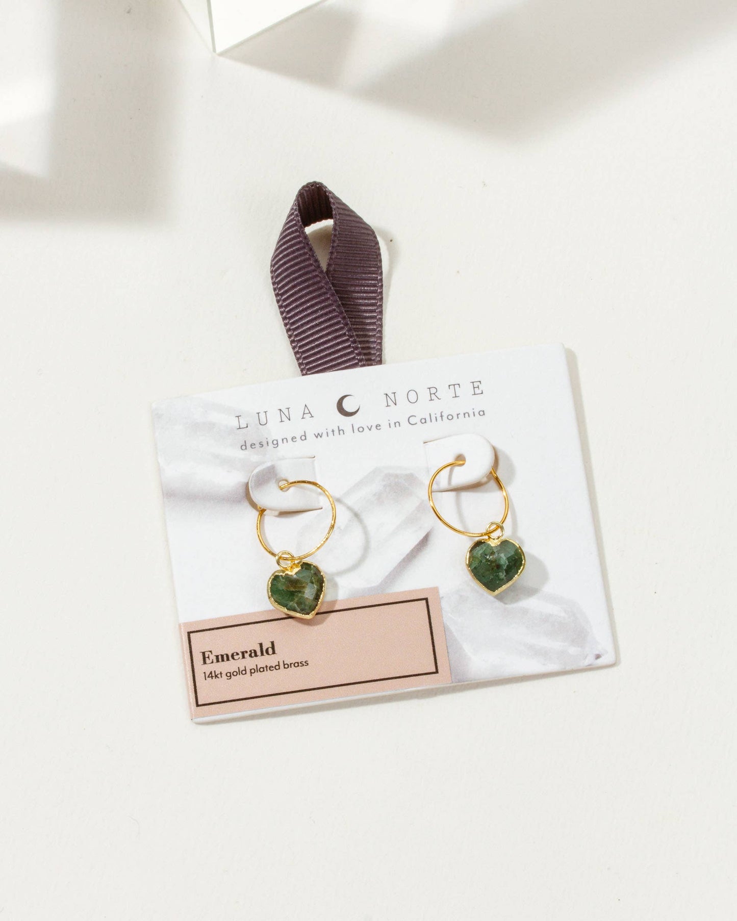 Conversation Heart Mini Hoop Øreringer - Emerald
