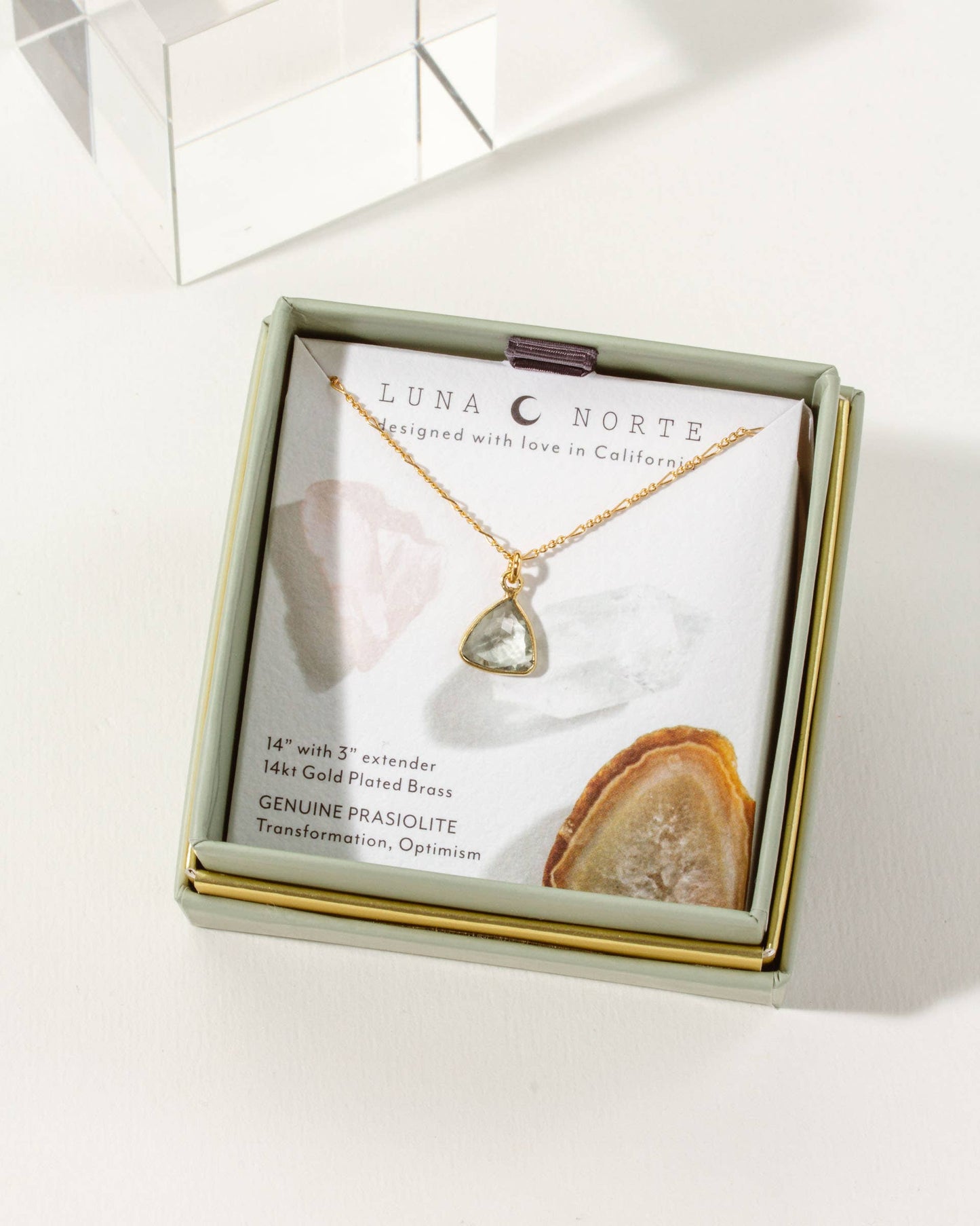 Bermuda Triangle Dainty Collar Halskjede - Prasiolite