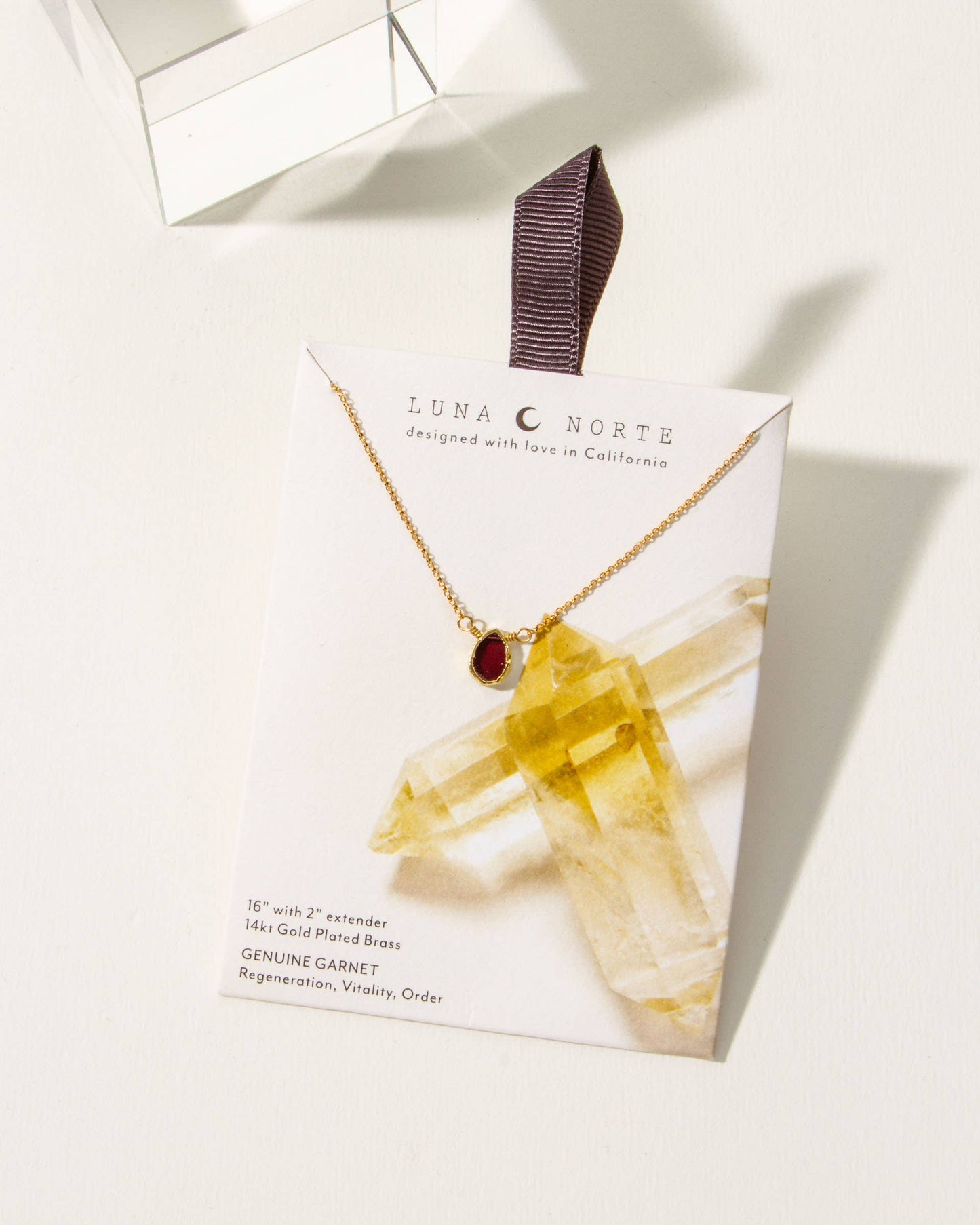Delicate Gemstone Halskjede i Gull - Garnet