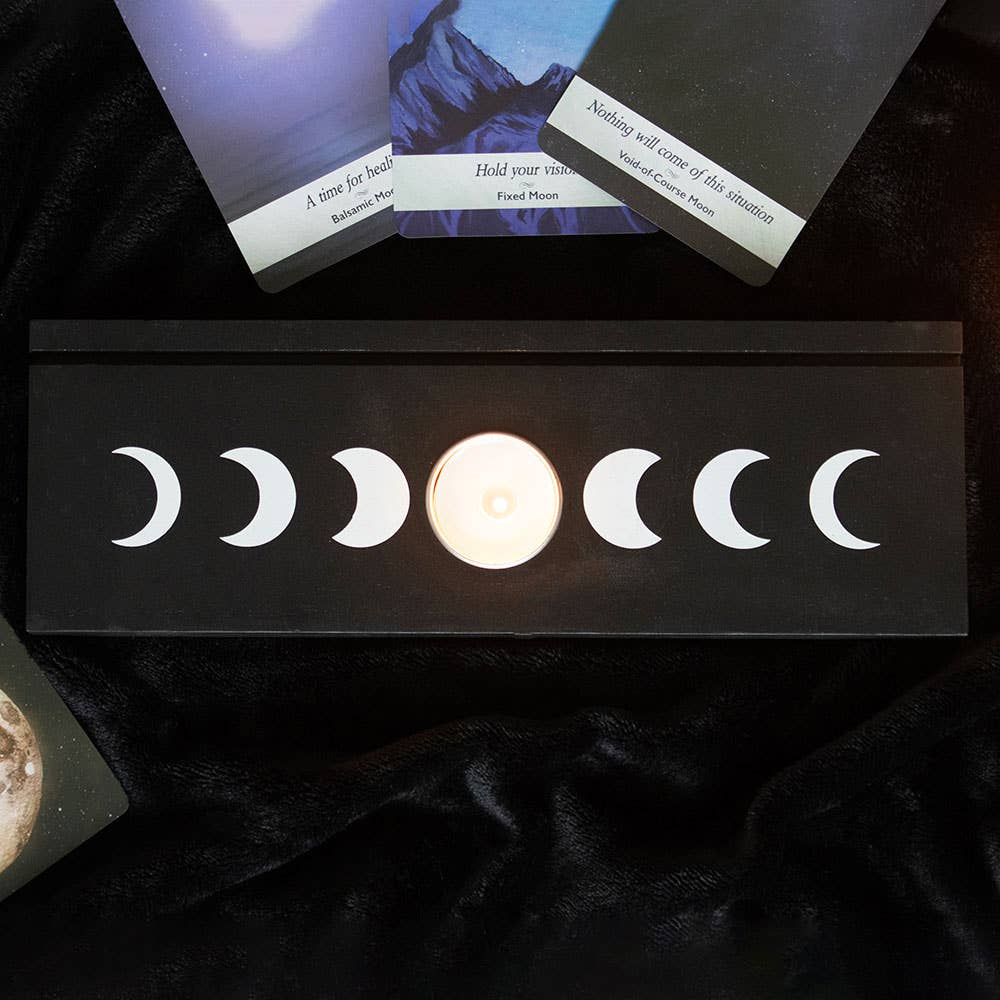 Black Moon Phase Tarot Kort Og telysholder