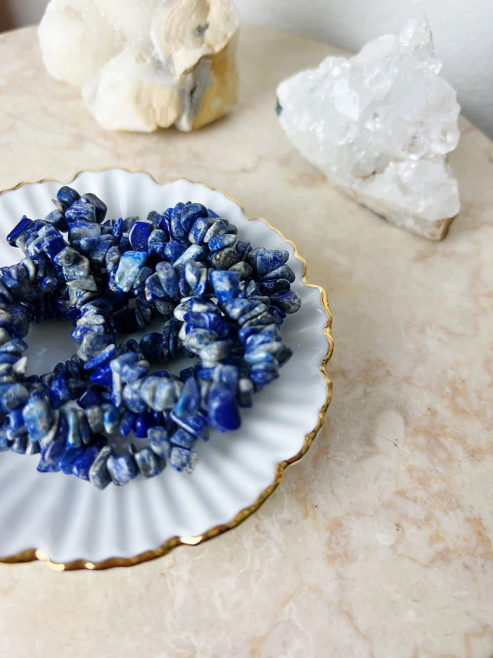 Lapis Lazuli Chips Armbånd