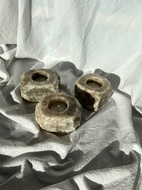 Himalaya Saltkrystall Telysholder Grå