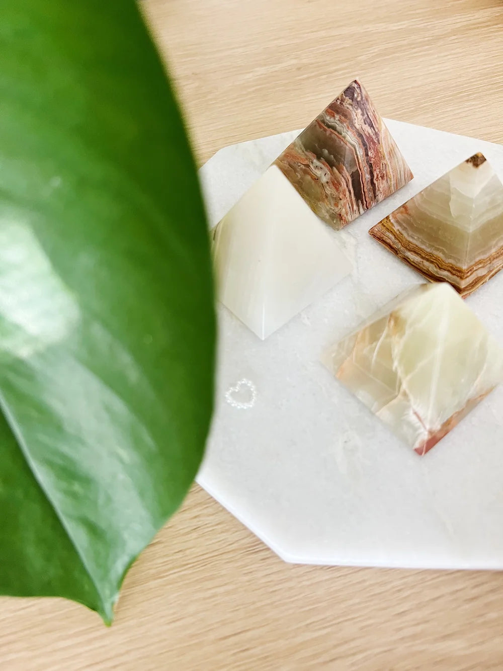 Grønn Båndet Onyx Pyramide