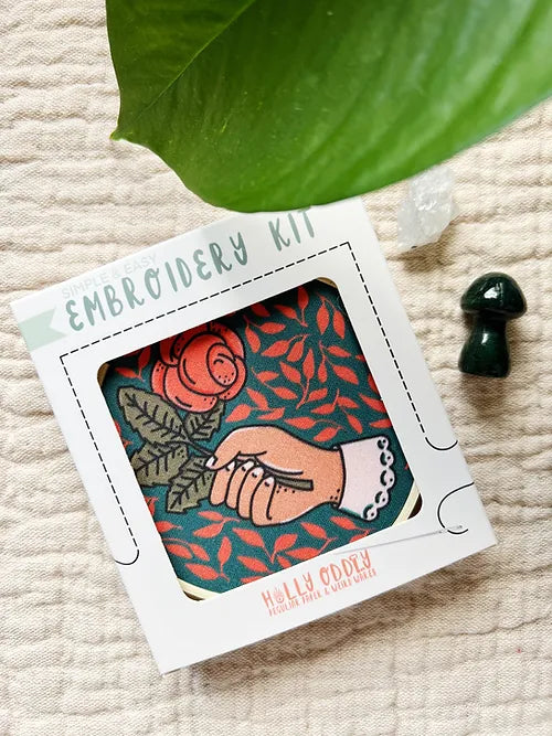 Broderisett: Hånd og rose