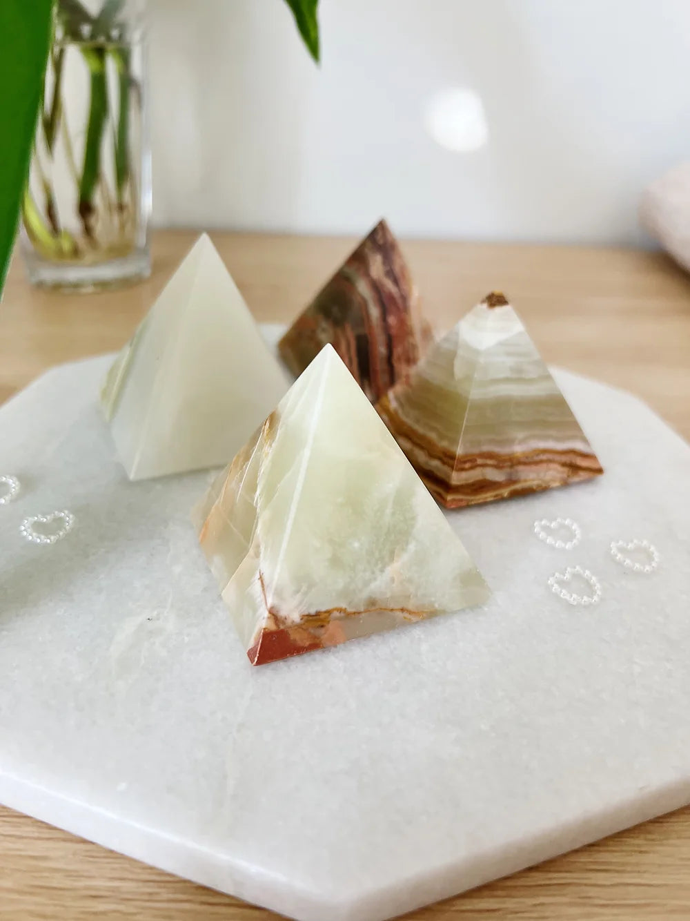 Grønn Båndet Onyx Pyramide